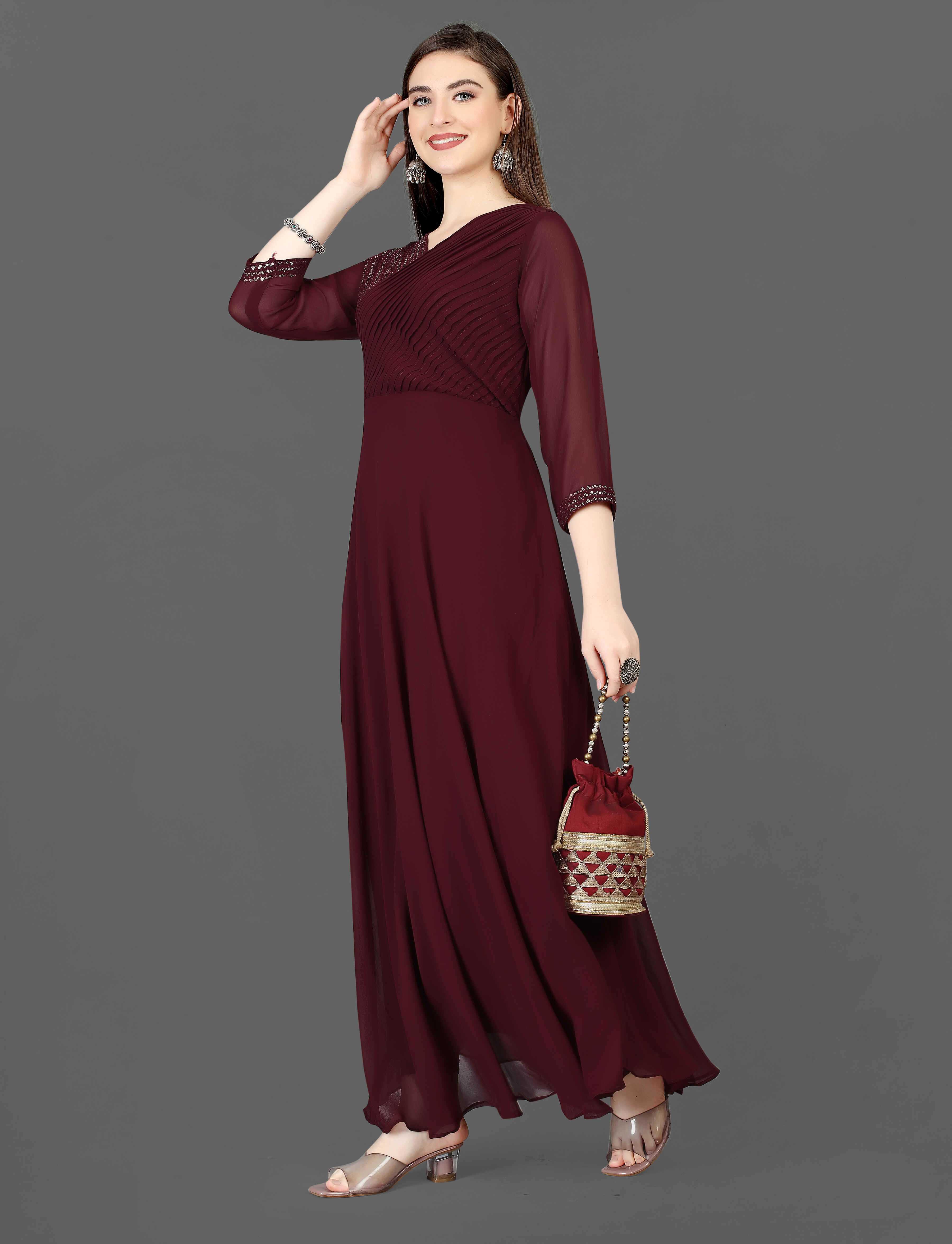 Ynf Georgette RIN210 Pintex Suits & Dresses Wholesale Ladies Suits A-Line Suits Casual Dresses Manufacturer