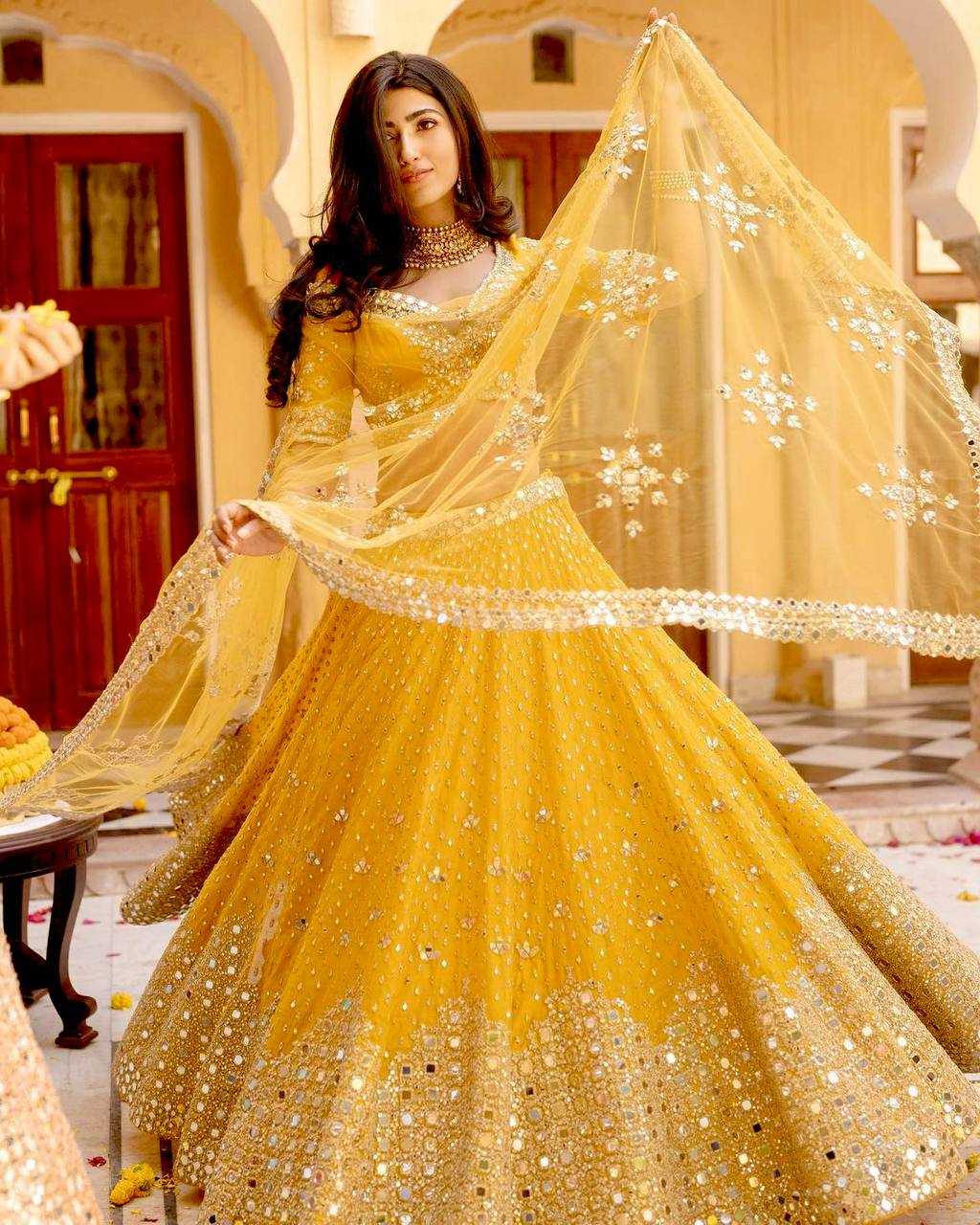 Ynf Georgette RIN213 H51 Lehengas Wholesale Fancy Lehenga Georgette Lehenga Mirror Work Lehenga Manufacturer