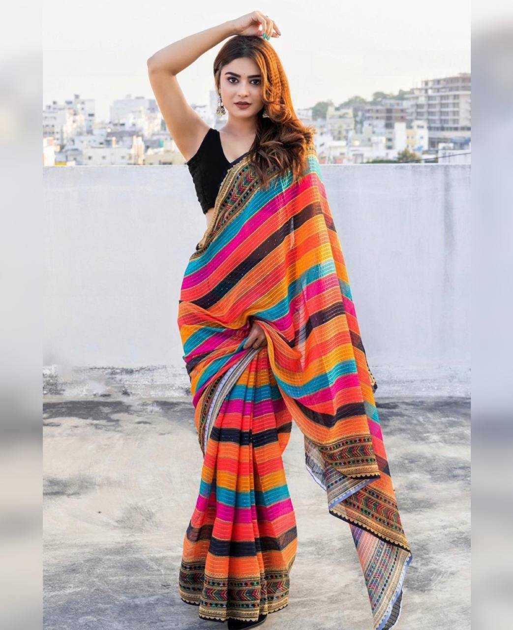 Ynf Georgette RIN213 L229 Sarees Wholesale Party Wear Sarees Sequence Sarees Printed Georgette Saree Manufacturer