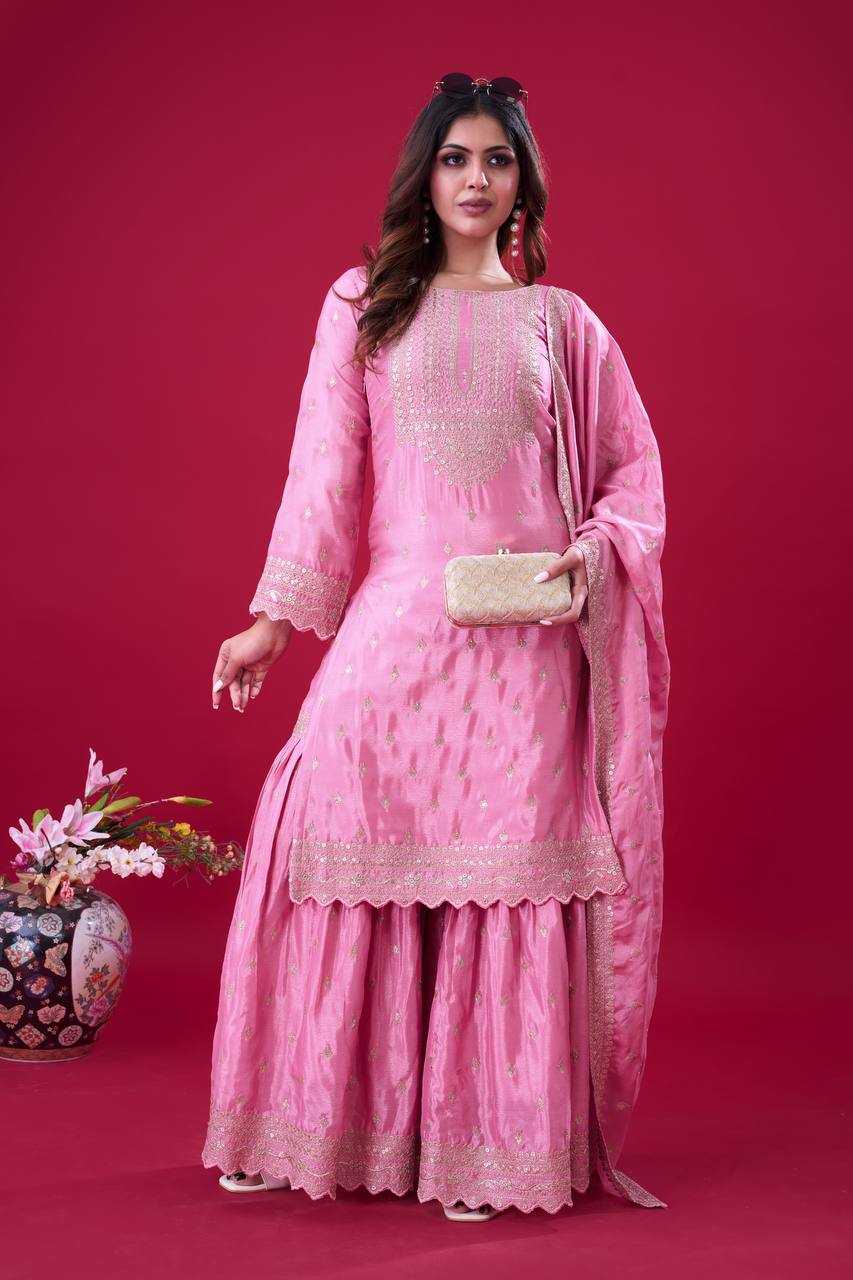 Ynf Heavy Chinnon Silk RIN197 4327 Suits & Dresses Wedding Collections Festive Collections Wholesale Palazzo Suit Ladies Salwar Suits Casual Dresses Manufacturer