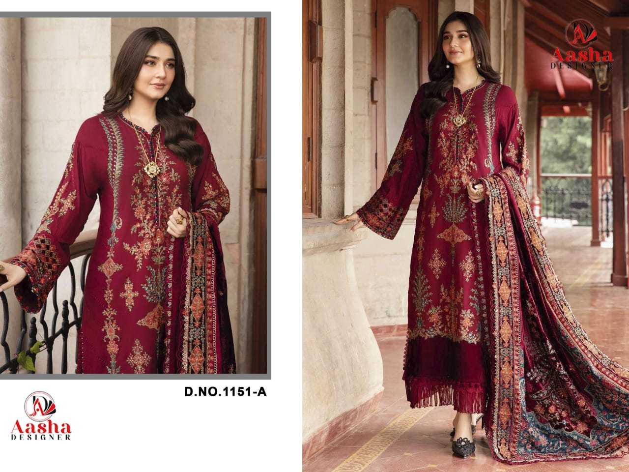 Ynf Heavy Rayon RIN186 AASHA DESIGNER-1151 AB Suits & Dresses Islamic Clothing Festive Collections Wholesale Embroidery Suits Party wear suits Eid Collections Manufacturer