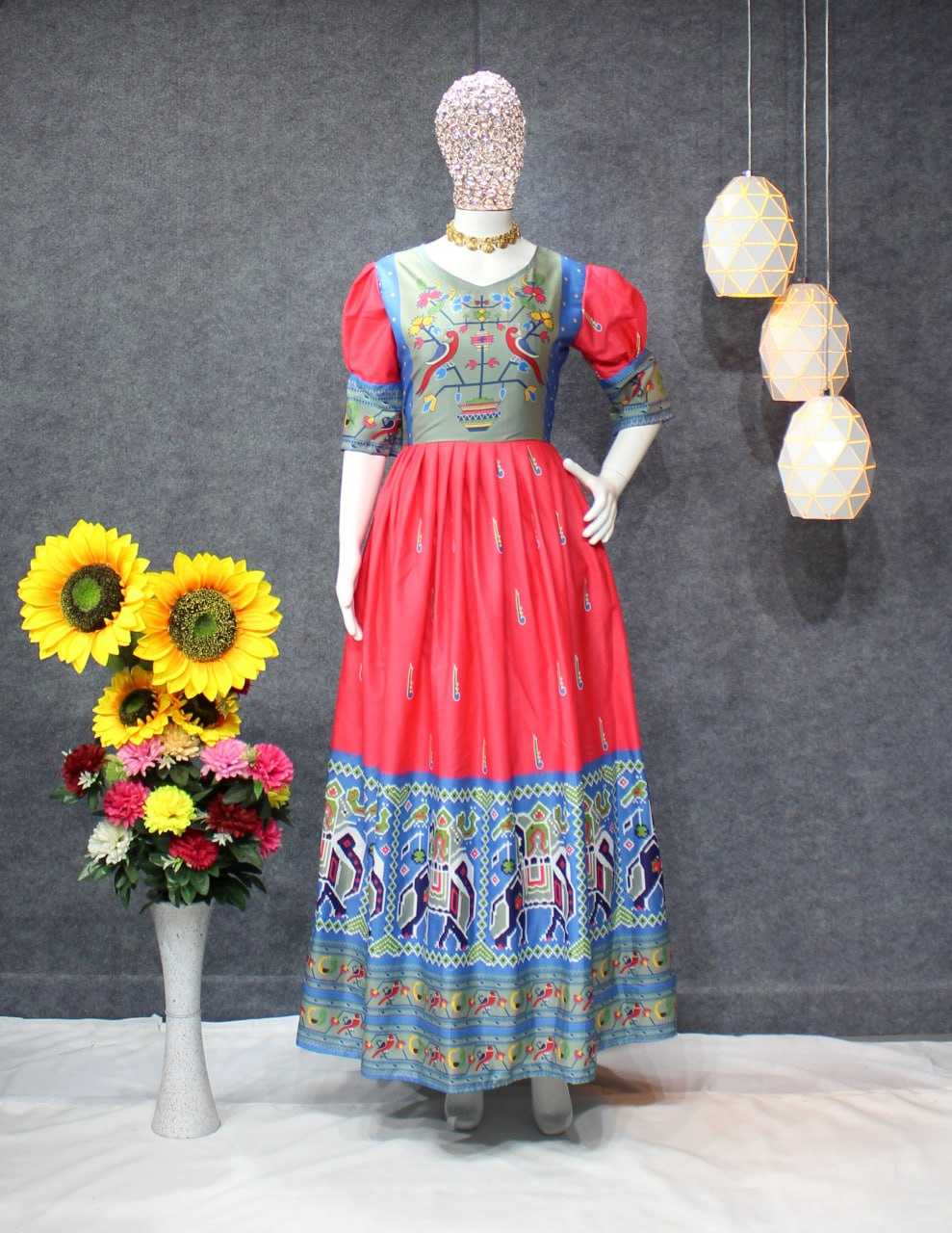 Ynf Heavy Silk Gowns Wholesale Printed Gowns Fancy Gowns Anarkali Gown Manufacturer