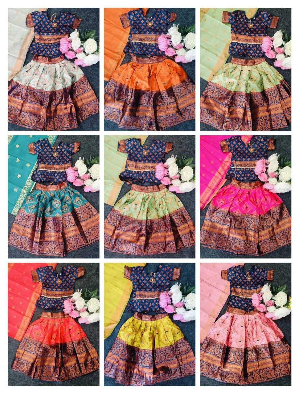 Ynf Jacquard KESH461 HK 61 Kids Wear Wholesale Kids Ghagra Choli Girls Ethnic Wear Manufacturer