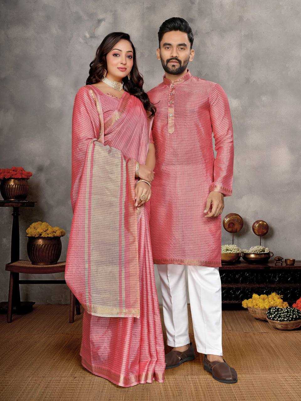 Ynf Jacquard RIN173 MAN-MOHINI-2 Couple Wear Festive Collections Wholesale Holi Collections Couple Matching Ethnic Outfits Manufacturer