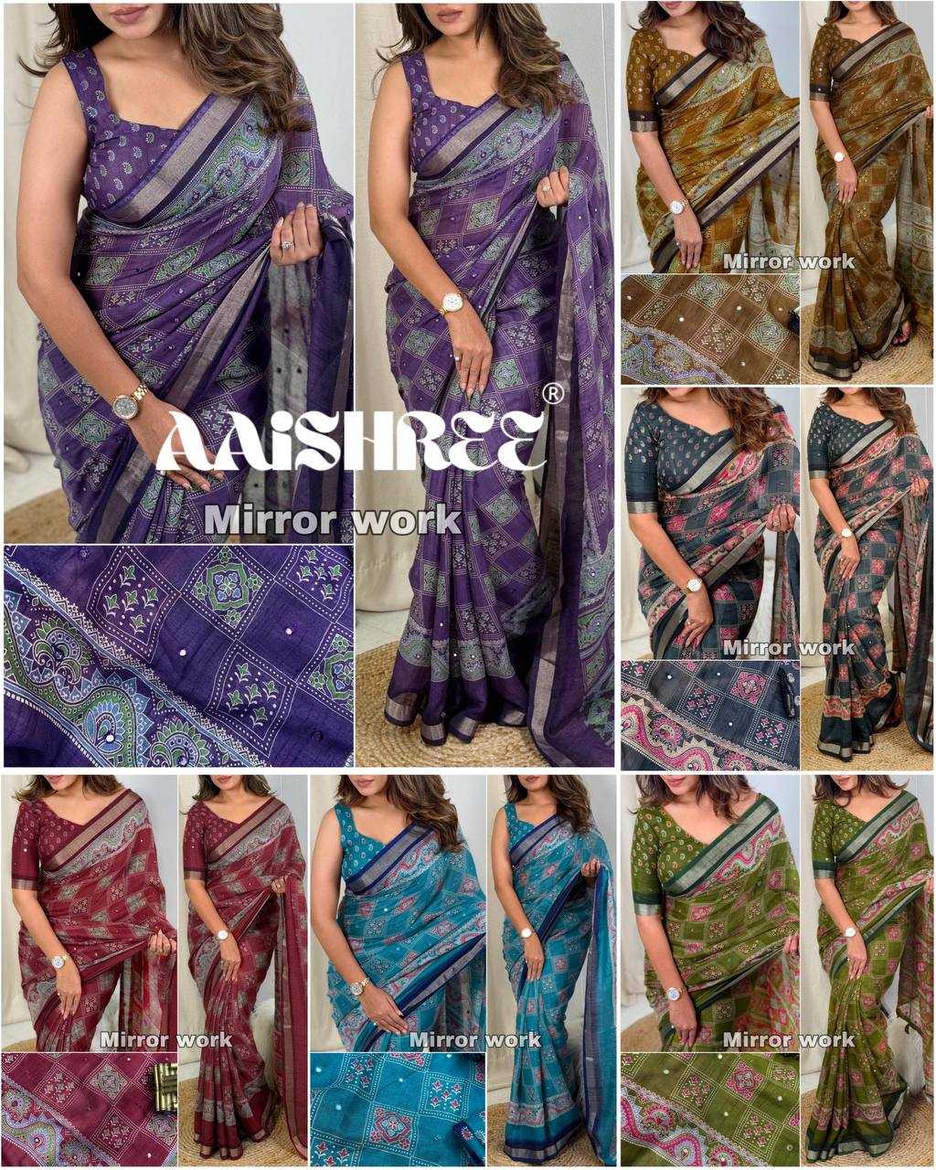 HAND BLOCK PRINTED SILK SAREE