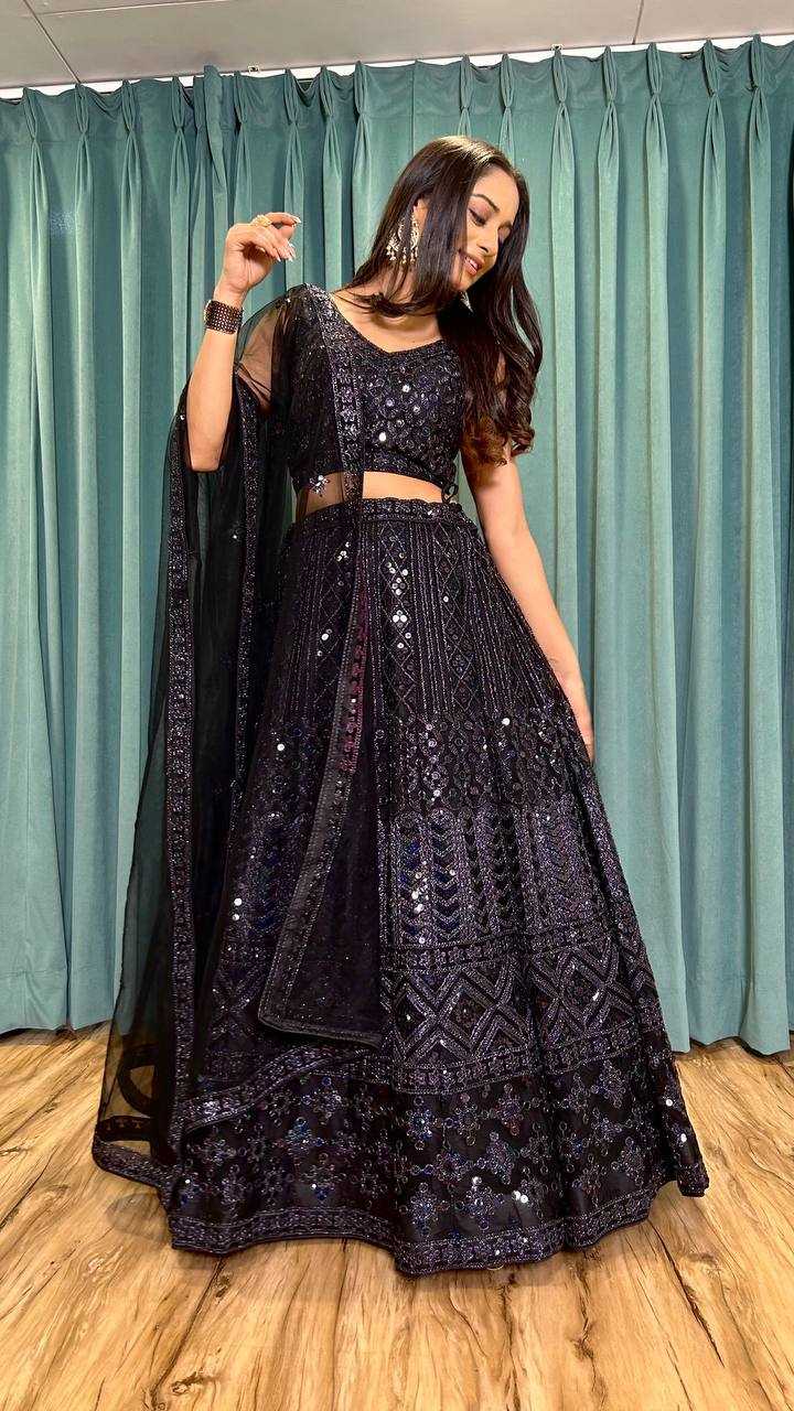 Ynf Net RIN213 HM P1 Lehengas Wholesale Fancy Lehenga Net Fancy Lehenga Sequins Lehenga Manufacturer