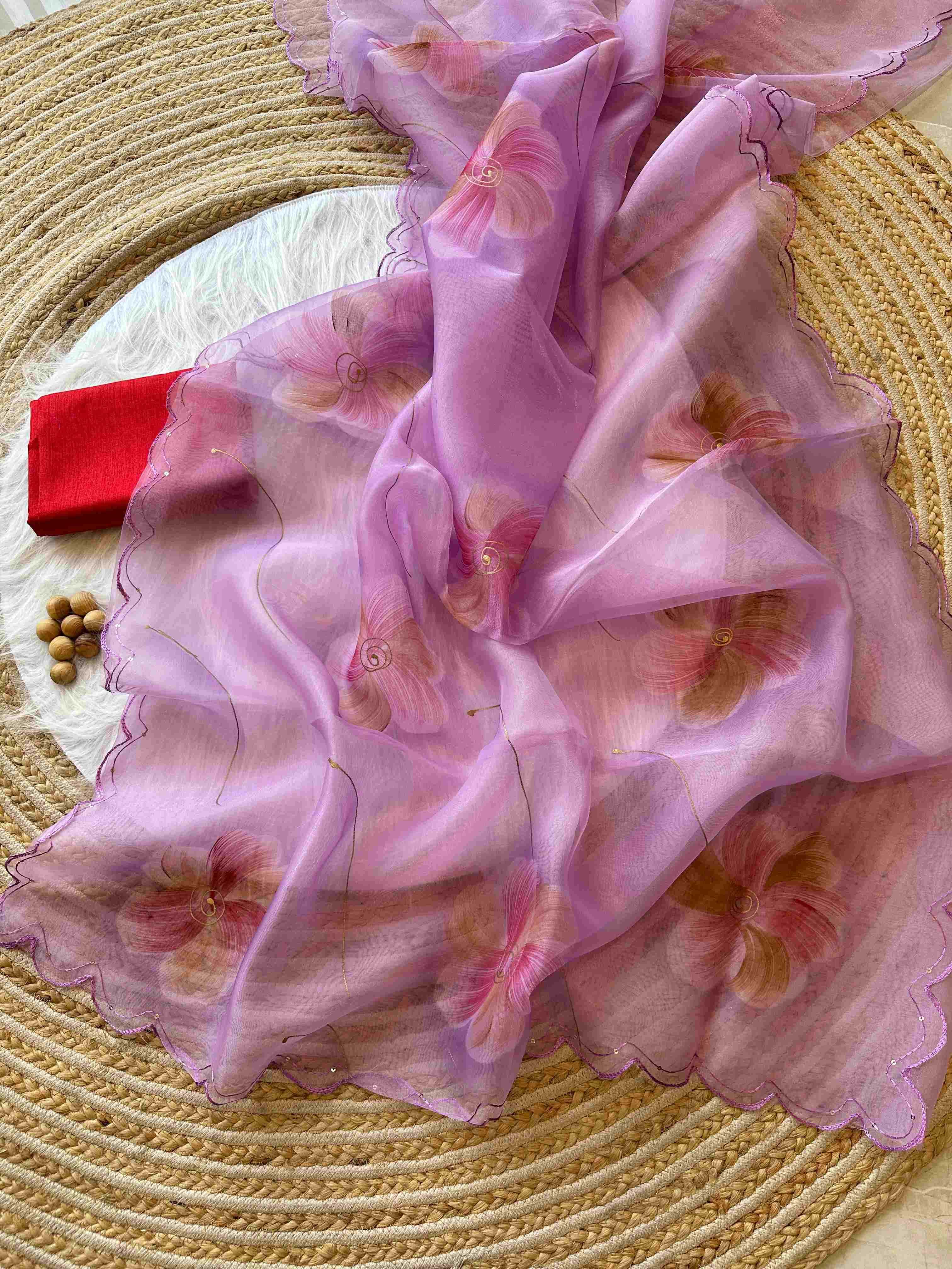 Ynf Organic Silk RIN185 RAVINA Sarees Silk Sarees Festive Collections Wholesale Organza Sarees Hand Printed Saree Holi Collections Manufacturer