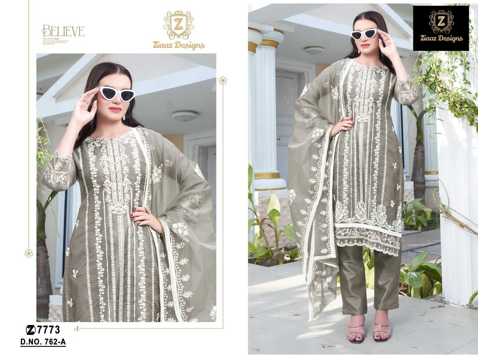 Ynf Organza KESH444 Ziaaz Designs 729A-762 Suits & Dresses Islamic Clothing Festive Collections Wholesale Pakistani Suits Semi Stitched Suits Embroidered Suits Manufacturer