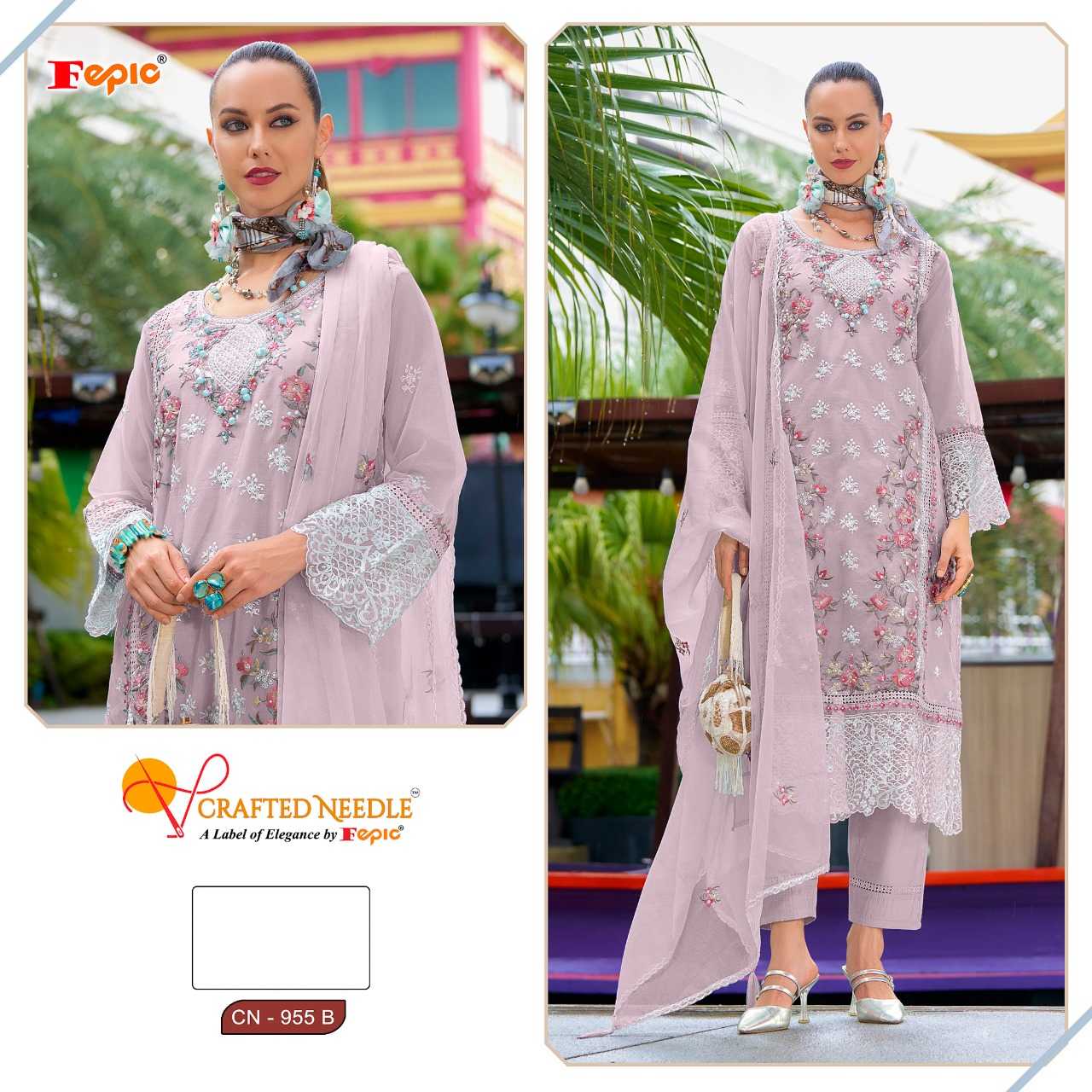 Ynf Organza KESH446 CRAFTED NEEDLE CN-955 Suits & Dresses Islamic Clothing Festive Collections Wholesale Pakistani Suits Kashmiri Suits Embroidered Suits Manufacturer