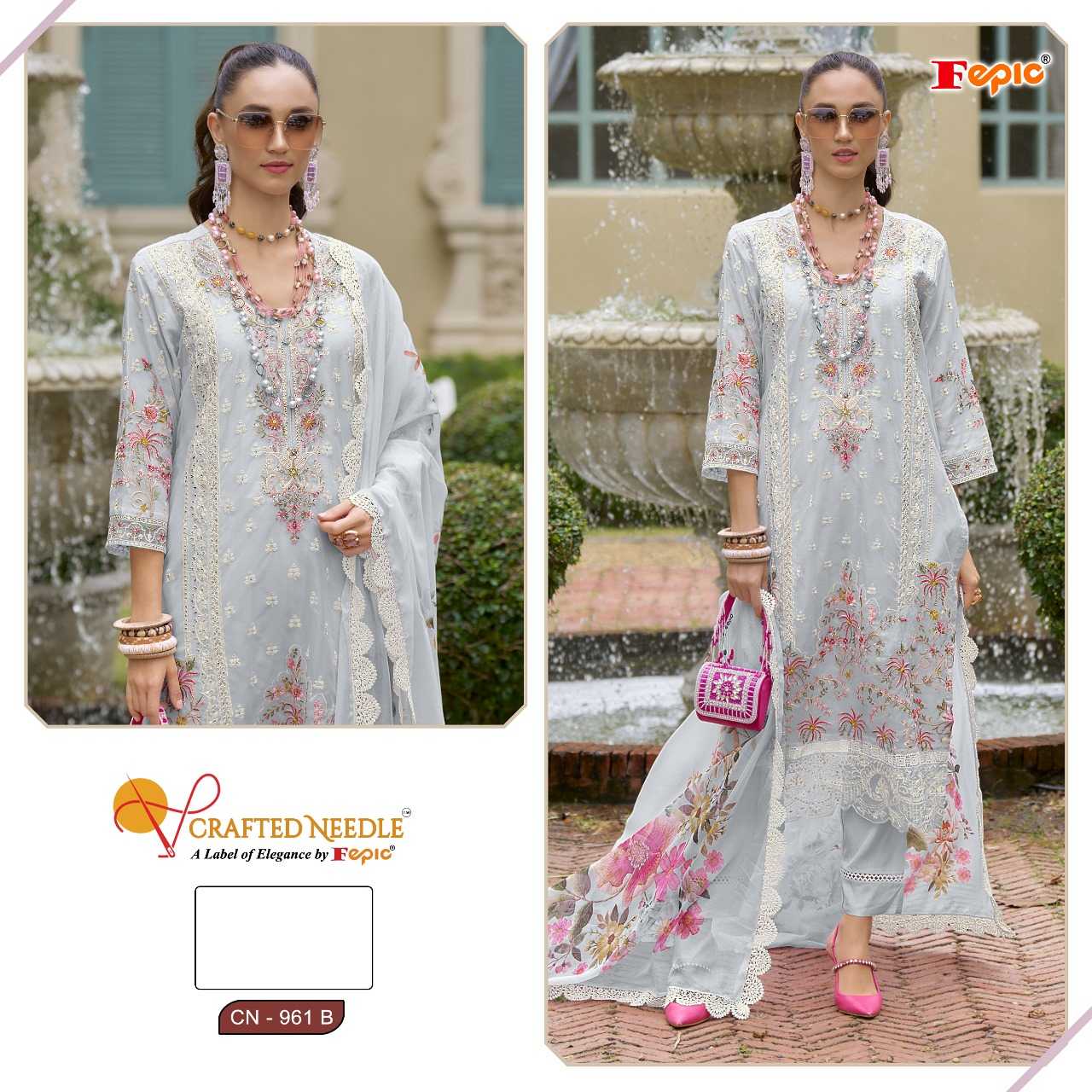 Ynf Organza KESH446 CRAFTED NEEDLE CN-961 Suits & Dresses Islamic Clothing Festive Collections Wholesale Pakistani Suits Afghani Suits Embroidered Suits Manufacturer