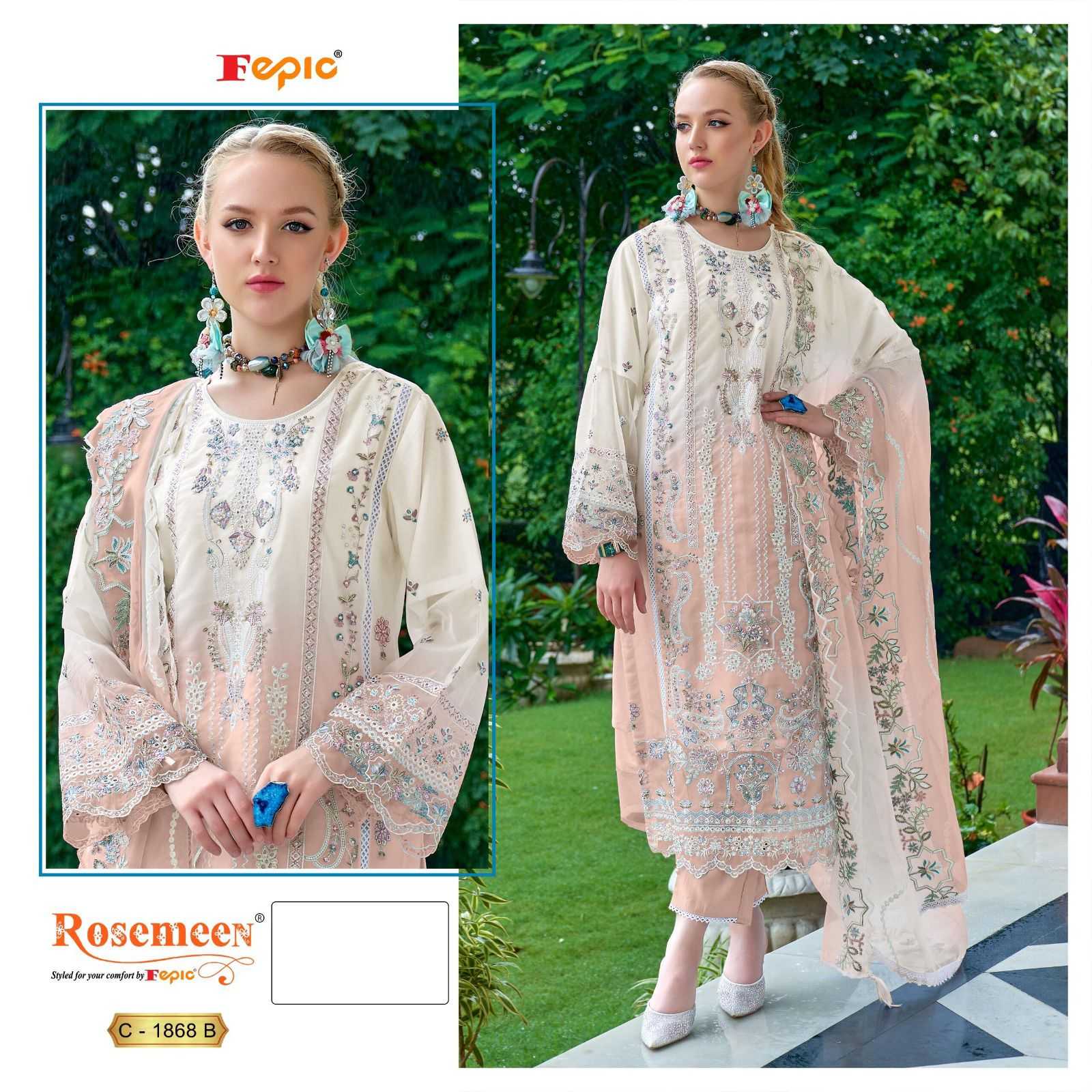 Ynf Organza KESH446 FEPIC ROSEMEEN-1868 Suits & Dresses Islamic Clothing Festive Collections Wholesale Pakistani Suits Kashmiri Suits Embroidered Suits Manufacturer