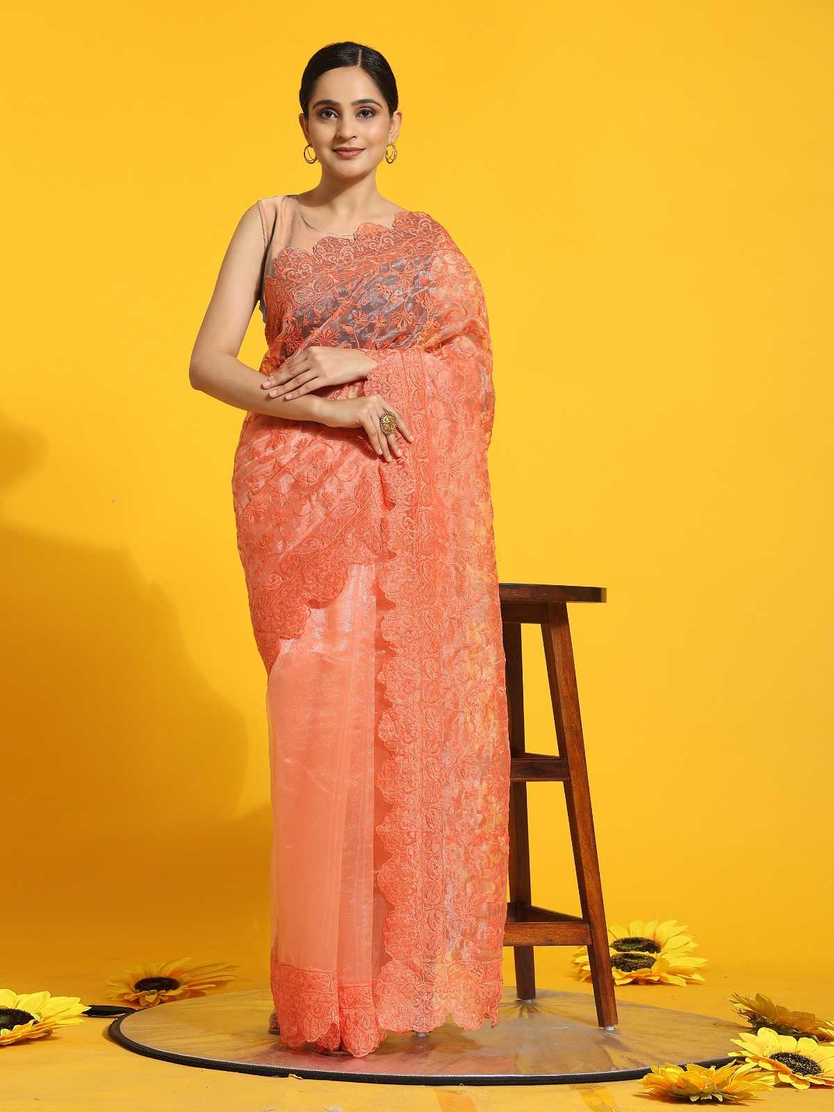 Ynf Organza RIN185 Sujal Sarees Wedding Collections Festive Collections Wholesale Organza Sarees Embroidered Sarees Sarees With Blouse Manufacturer