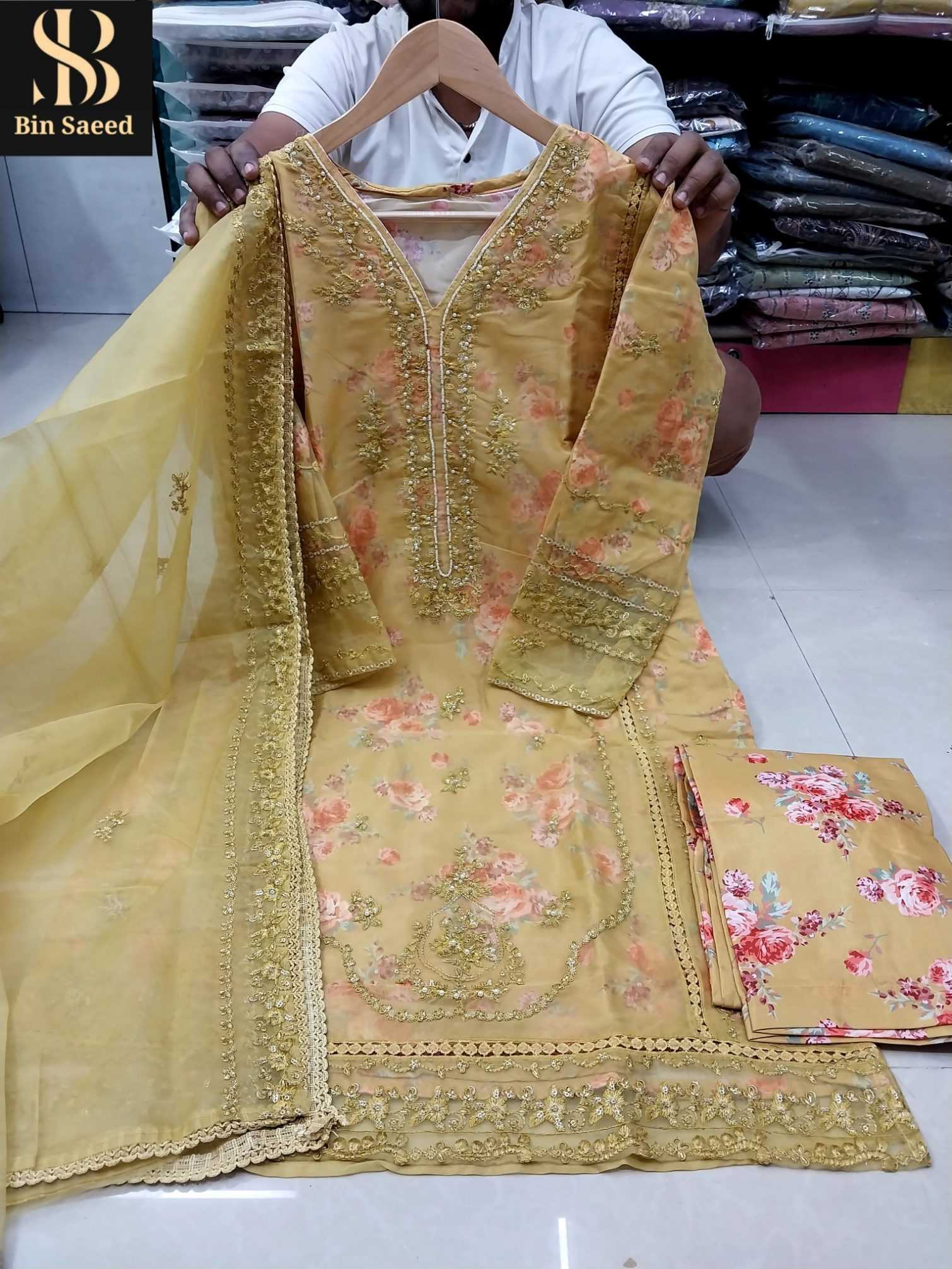 Ynf Organza RIN186 BIN SAEED READYMADES 421 Suits & Dresses Islamic Clothing Festive Collections Wholesale Pakistani Suits Party wear suits Eid Collections Manufacturer