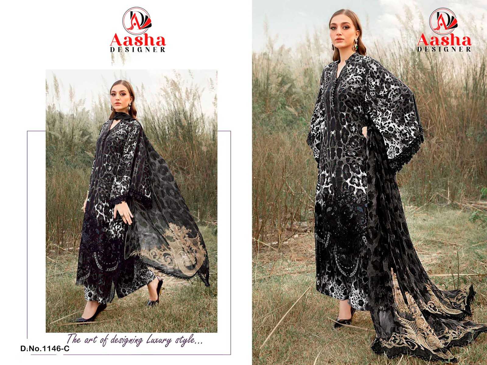 Ynf Pure Cotton KESH444 AASHA DESIGNER 1146 Suits & Dresses Islamic Clothing Festive Collections Wholesale Pakistani Suits Printed Suits Cotton Dresses Manufacturer