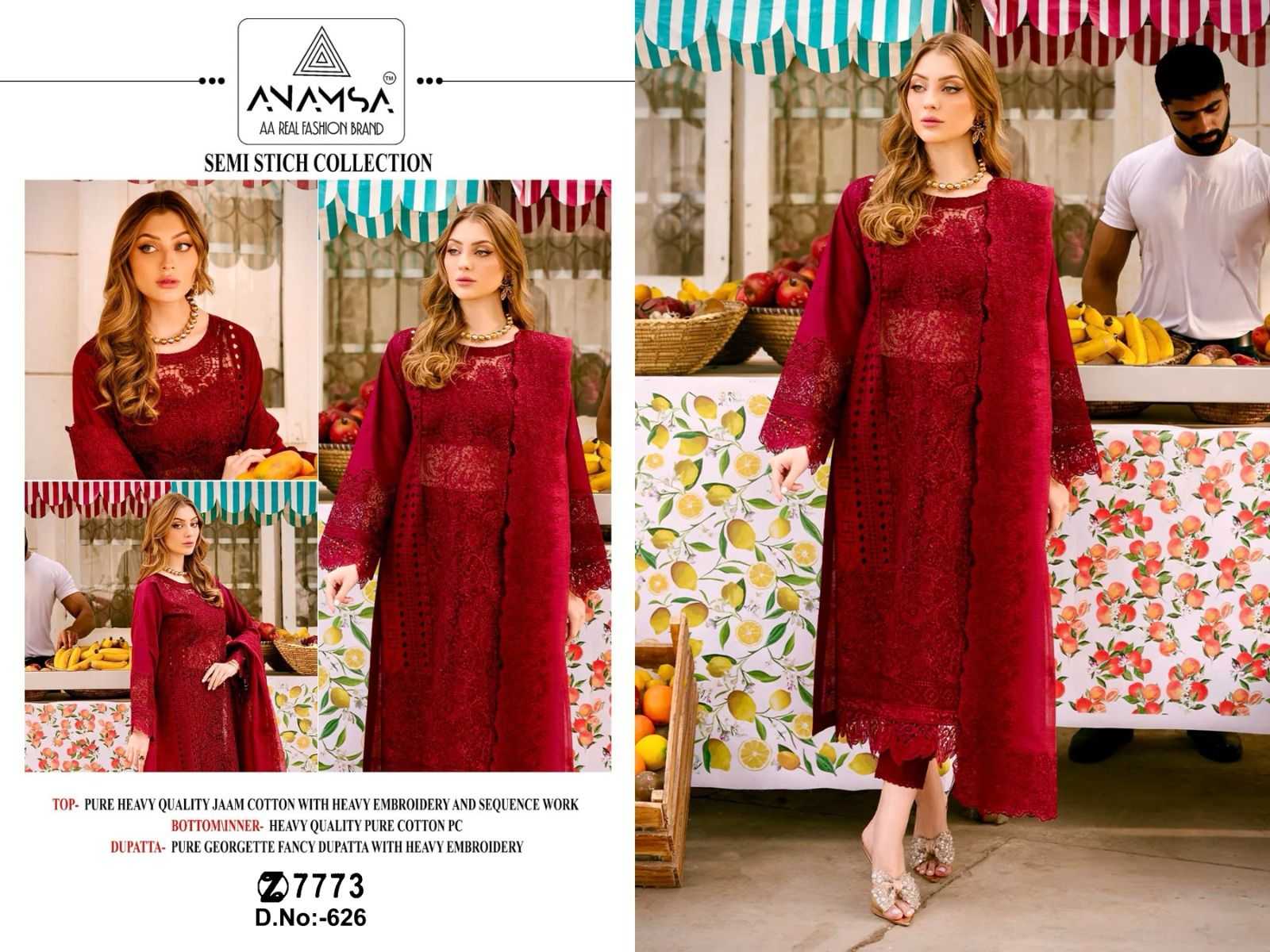 Ynf Pure Cotton KESH444 ANAMSA-626 Suits & Dresses Western Wears Festive Collections Wholesale Party Wear Dresses Embroidered Dresses Cotton Dresses Manufacturer