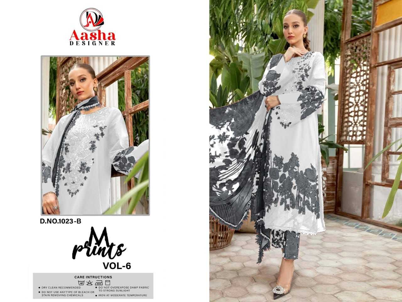 Ynf Pure Cotton RIN186 AASHA DESIGNER-1023 A-B Suits & Dresses Islamic Clothing Festive Collections Wholesale Embroidery Suits Cotton Suits Eid Collections Manufacturer