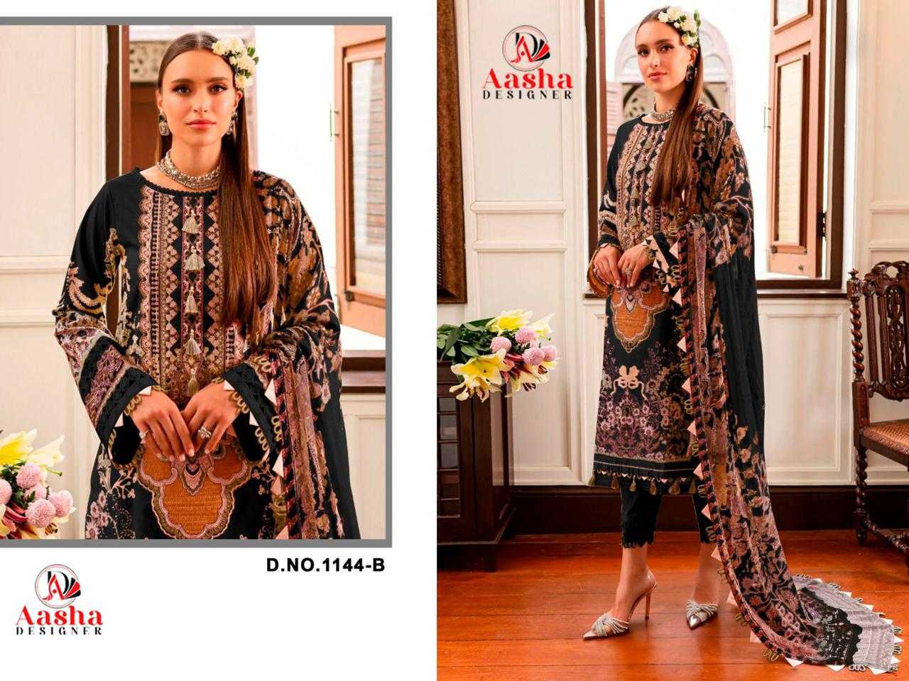 Ynf Pure Cotton RIN186 AASHA DESIGNER-1144 Suits & Dresses Islamic Clothing Festive Collections Wholesale Embroidery Suits Cotton Suits Eid Collections Manufacturer