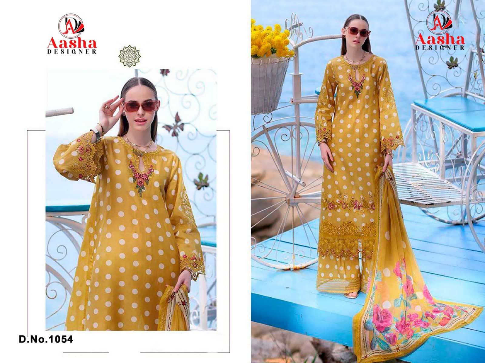 Ynf Pure Cotton RIN186 AASHA DESIGNER-2 HIT DESIGN COLOUR Suits & Dresses Islamic Clothing Festive Collections Wholesale Embroidery Suits Cotton Suits Eid Collections Manufacturer