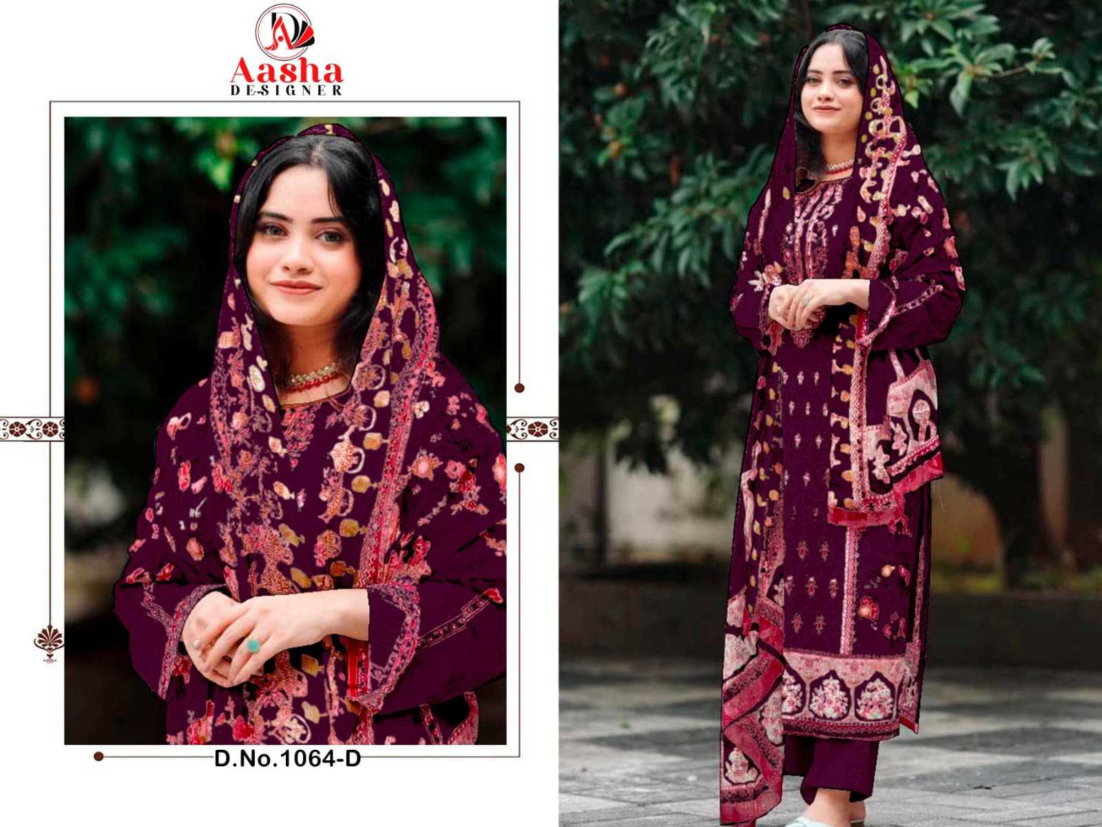 Ynf Pure Cotton RIN186 AASHA DESIGNER-HARSHA VOL-5 Suits & Dresses Islamic Clothing Festive Collections Wholesale Embroidery Suits Cotton Suits Party wear suits Manufacturer