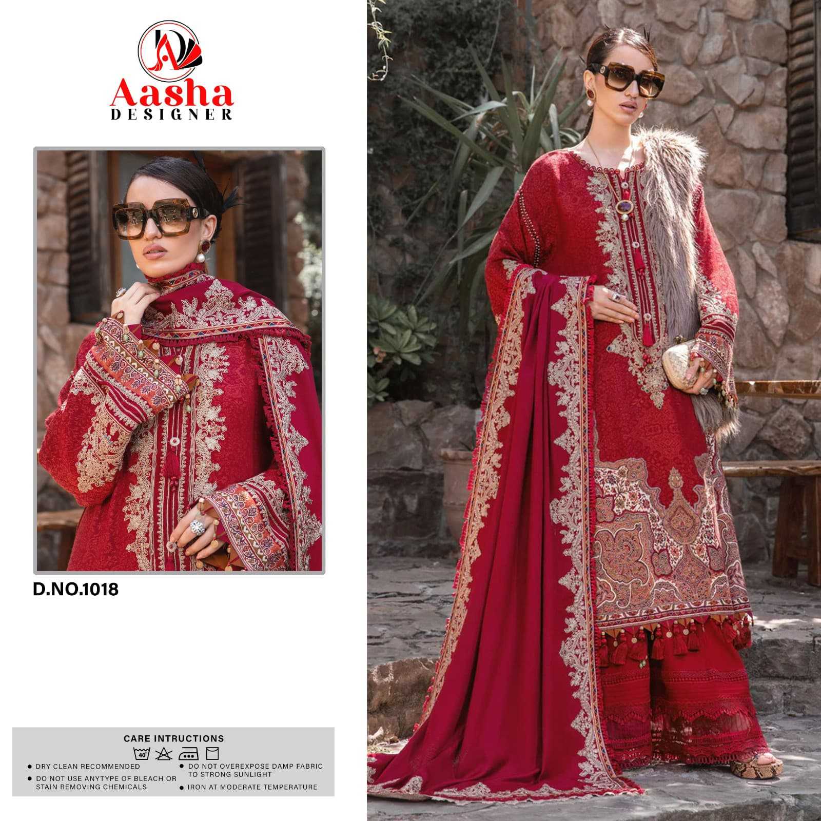 Ynf Pure Cotton RIN186 AASHA DESIGNER-MARIYA B LAWN 1018 Suits & Dresses Islamic Clothing Festive Collections Wholesale Embroidery Suits Cotton Suits Eid Collections Manufacturer