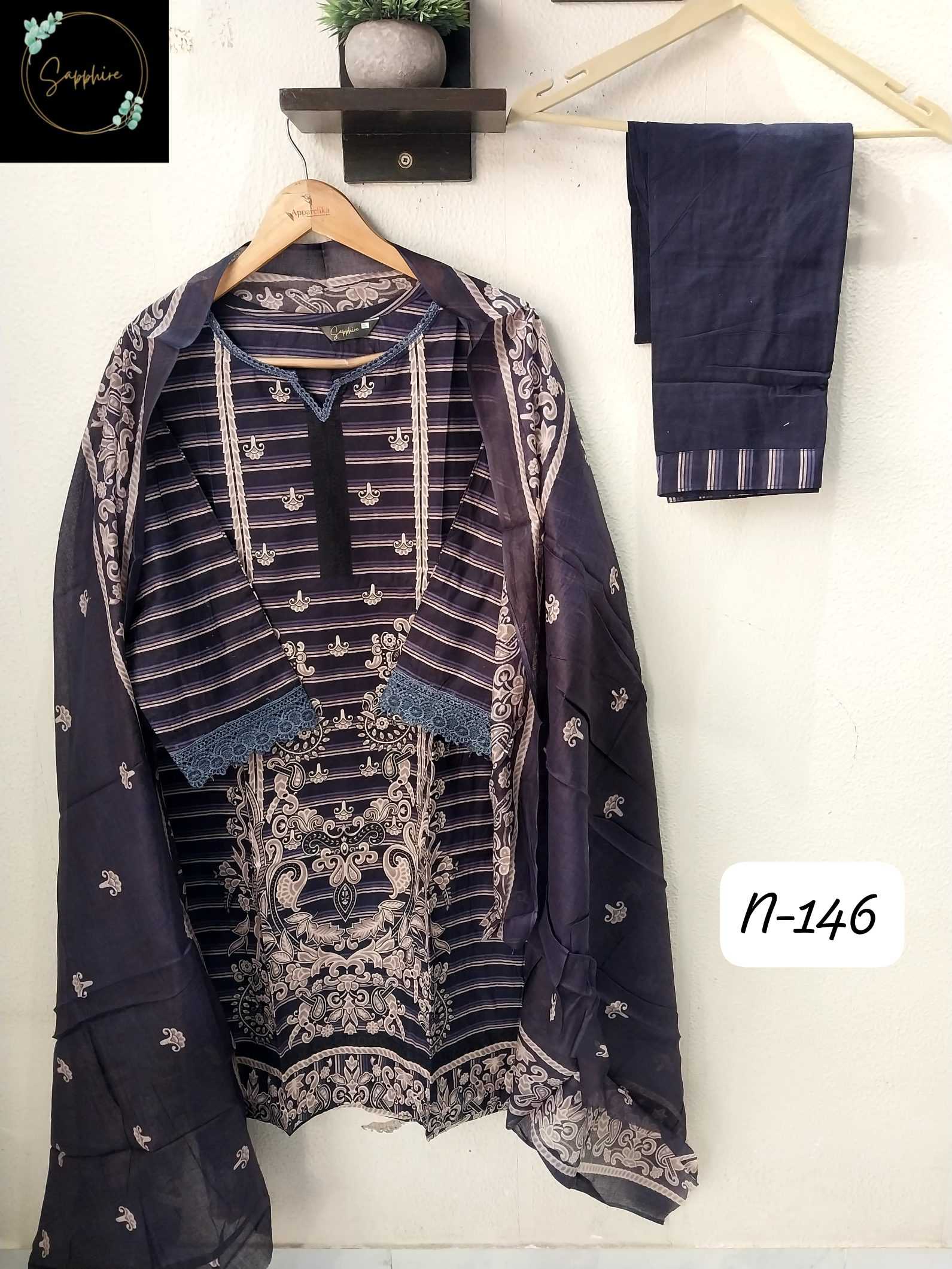 Ynf Pure Cotton RIN186 ALLHMDULILAH-SAPPHIRE-AGHA NOORAIN -146 Setwise Collections Wholesale Pakistani Suits Catalogs Dresses & Suits Catalogs Manufacturer