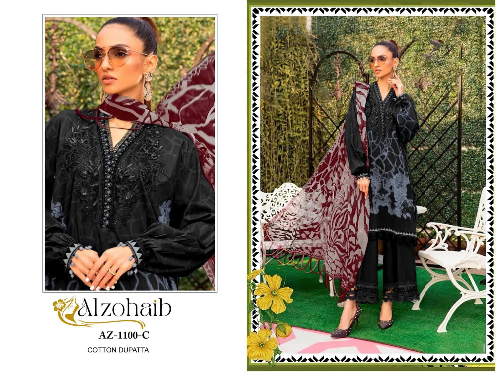 Ynf Pure Cotton RIN186 ALZOHAIB-AZ-1100 Suits & Dresses Islamic Clothing Festive Collections Wholesale Cotton Suits Party wear suits Eid Collections Manufacturer