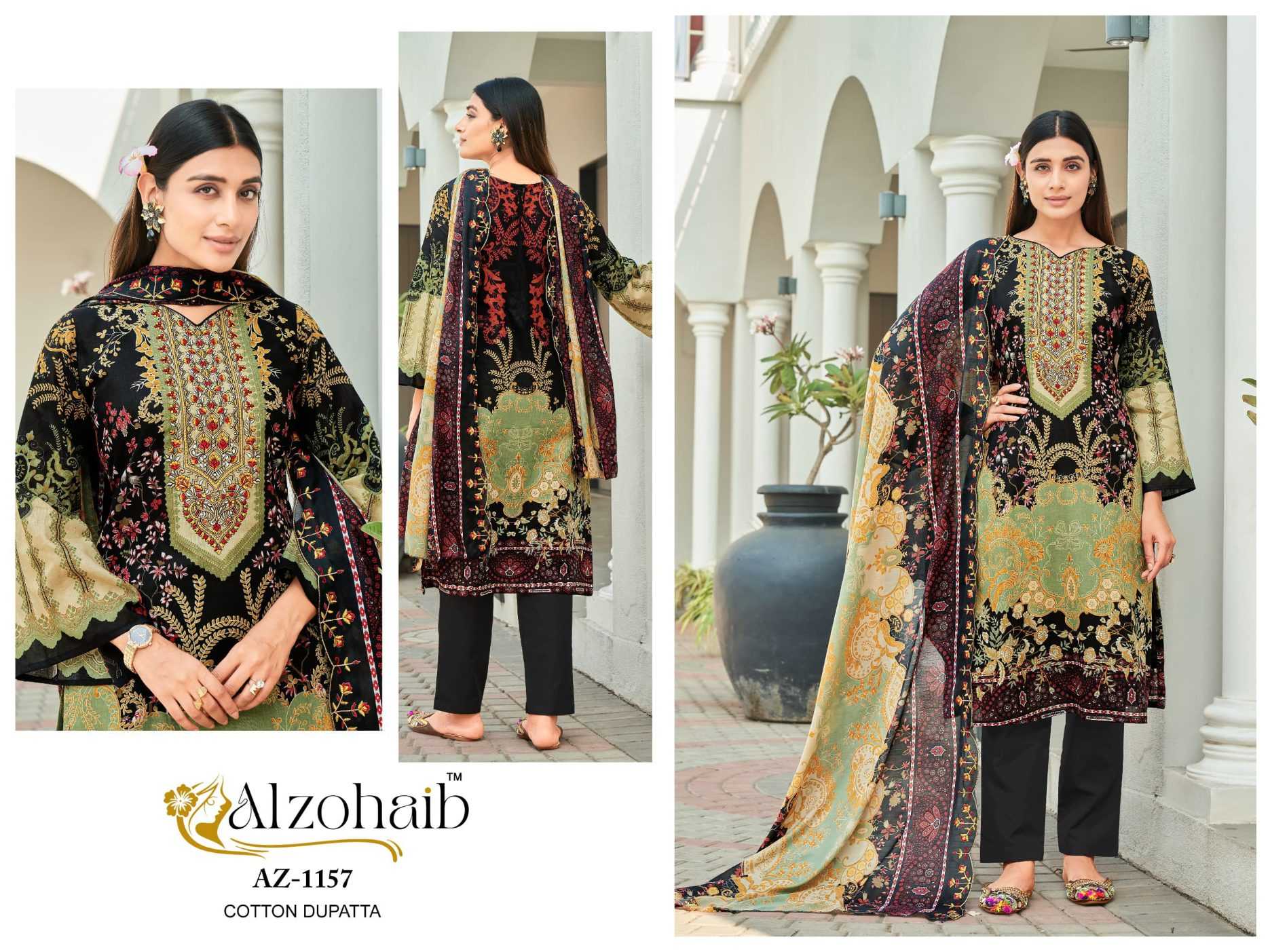 Ynf Pure Cotton RIN186 ALZOHAIB-AZ-1157 Suits & Dresses Islamic Clothing Festive Collections Wholesale Cotton Suits Party wear suits Eid Collections Manufacturer