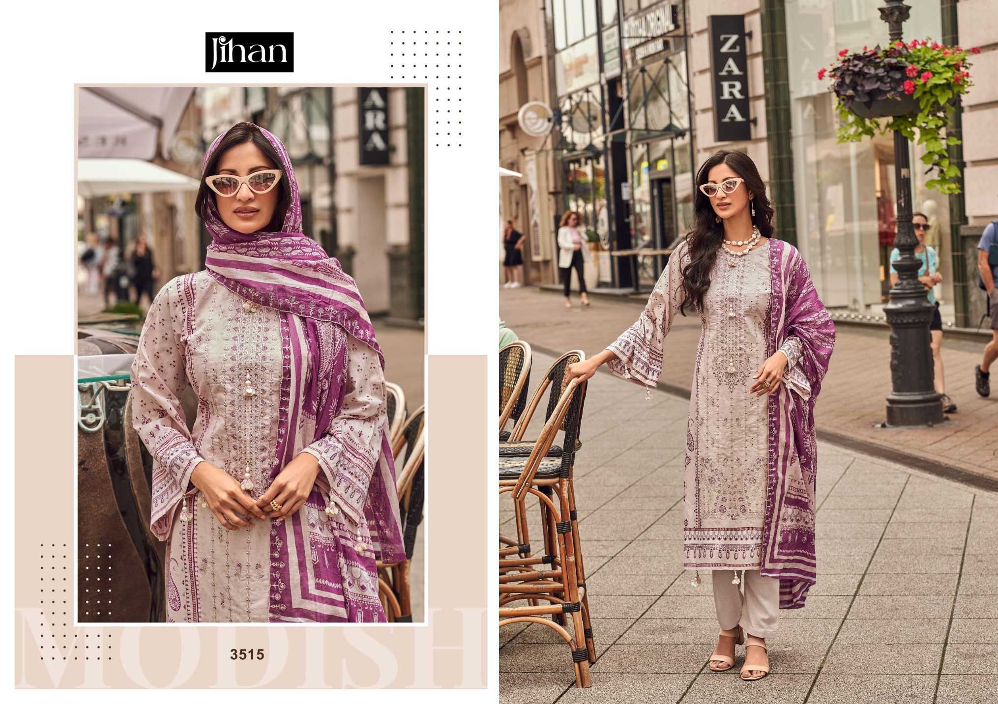 Ynf Pure Cotton RIN186 JIHAN-BIN SAEED LAWN COLLECTION VOL-14 Suits & Dresses Islamic Clothing Festive Collections Wholesale Embroidery Suits Cotton Suits Eid Collections Manufacturer
