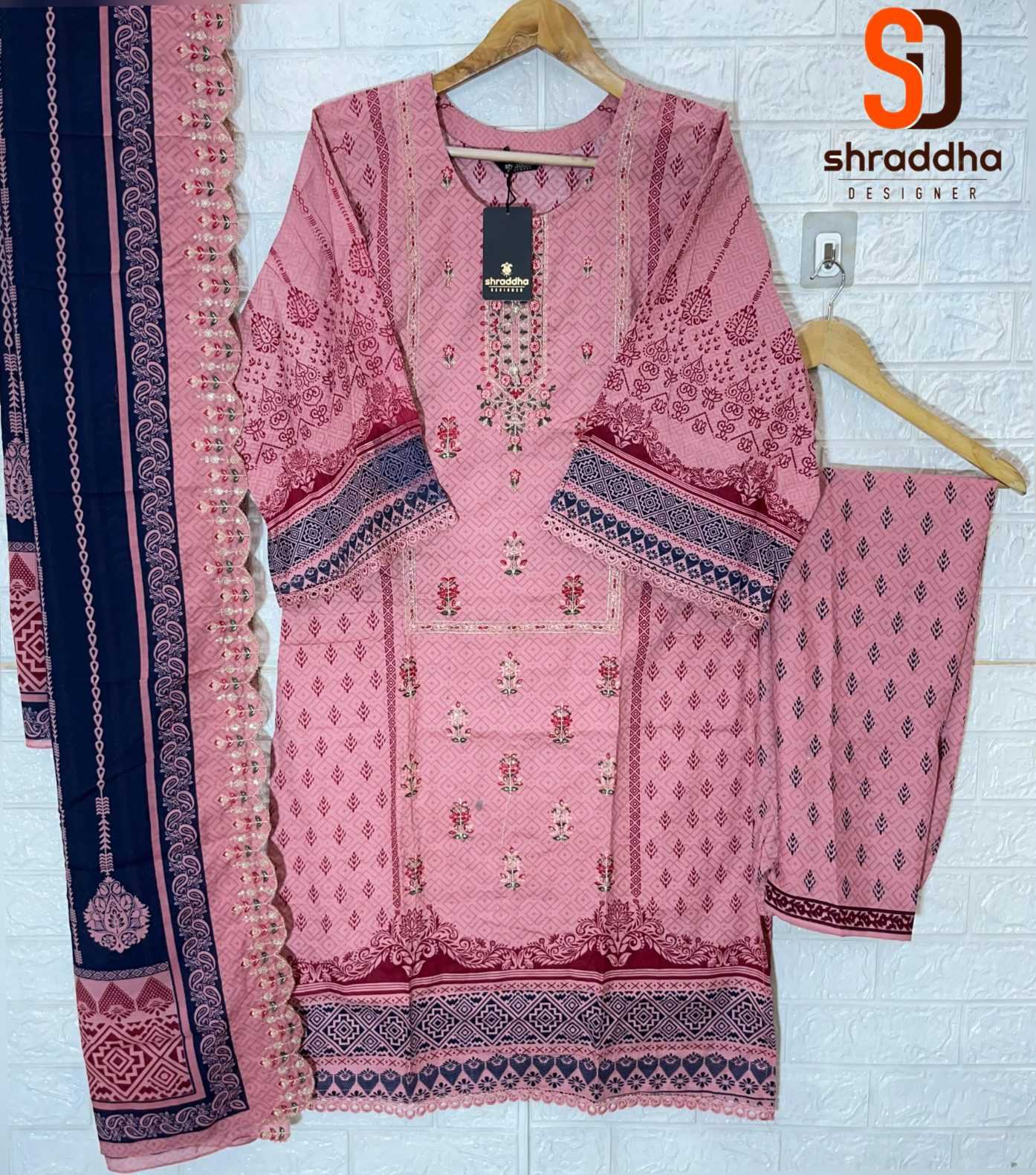 Ynf Pure Cotton RIN186 SHARADDHA DESIGNER-BIN SAEED VOL-13 Setwise Collections Wholesale Pakistani Suits Catalogs Dresses & Suits Catalogs Manufacturer