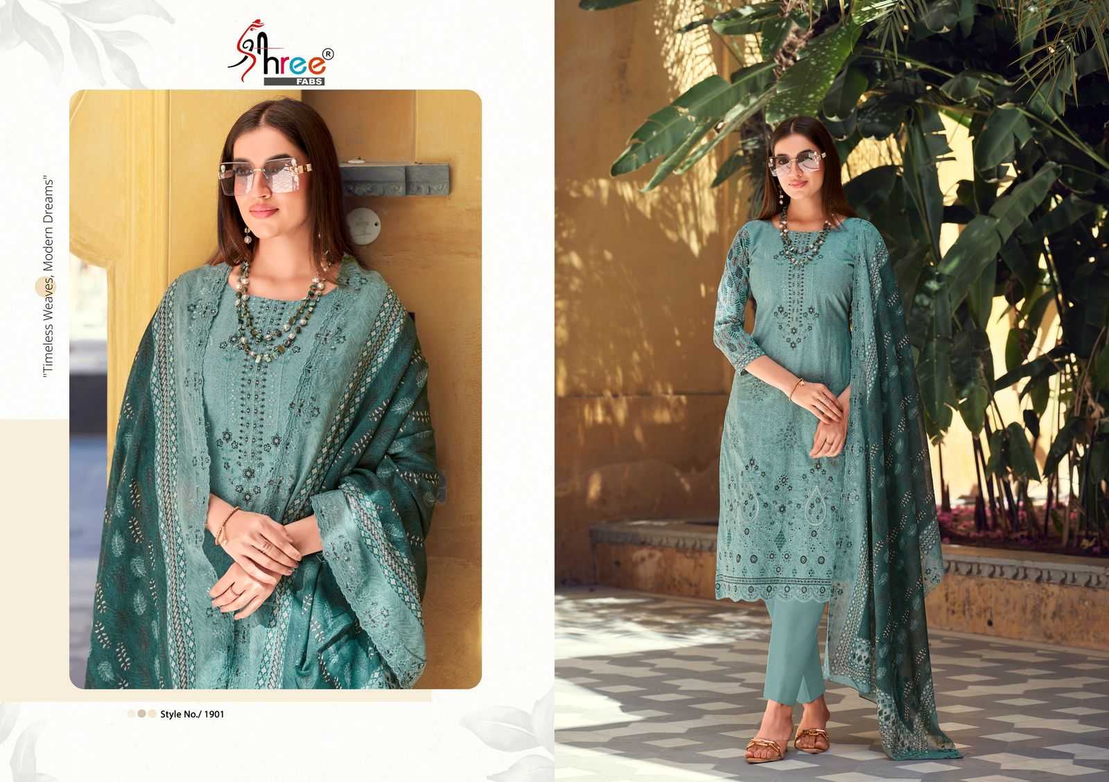 Ynf Pure Cotton RIN186 Shree fabs-BIN SAEED LAWN COLLECTION VOL-19 Setwise Collections Wholesale Pakistani Suits Catalogs Dresses & Suits Catalogs Manufacturer