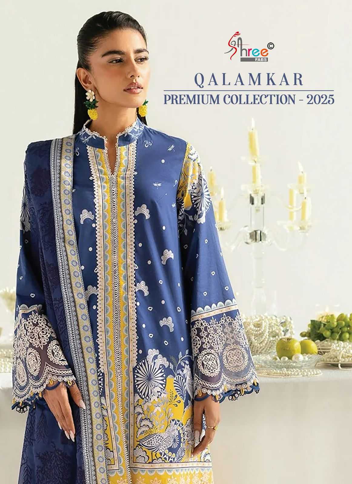 Ynf Pure Cotton RIN186 Shree fabs-Qalamkar premium collection 2025 Setwise Collections Wholesale Dresses & Suits Catalogs Manufacturer