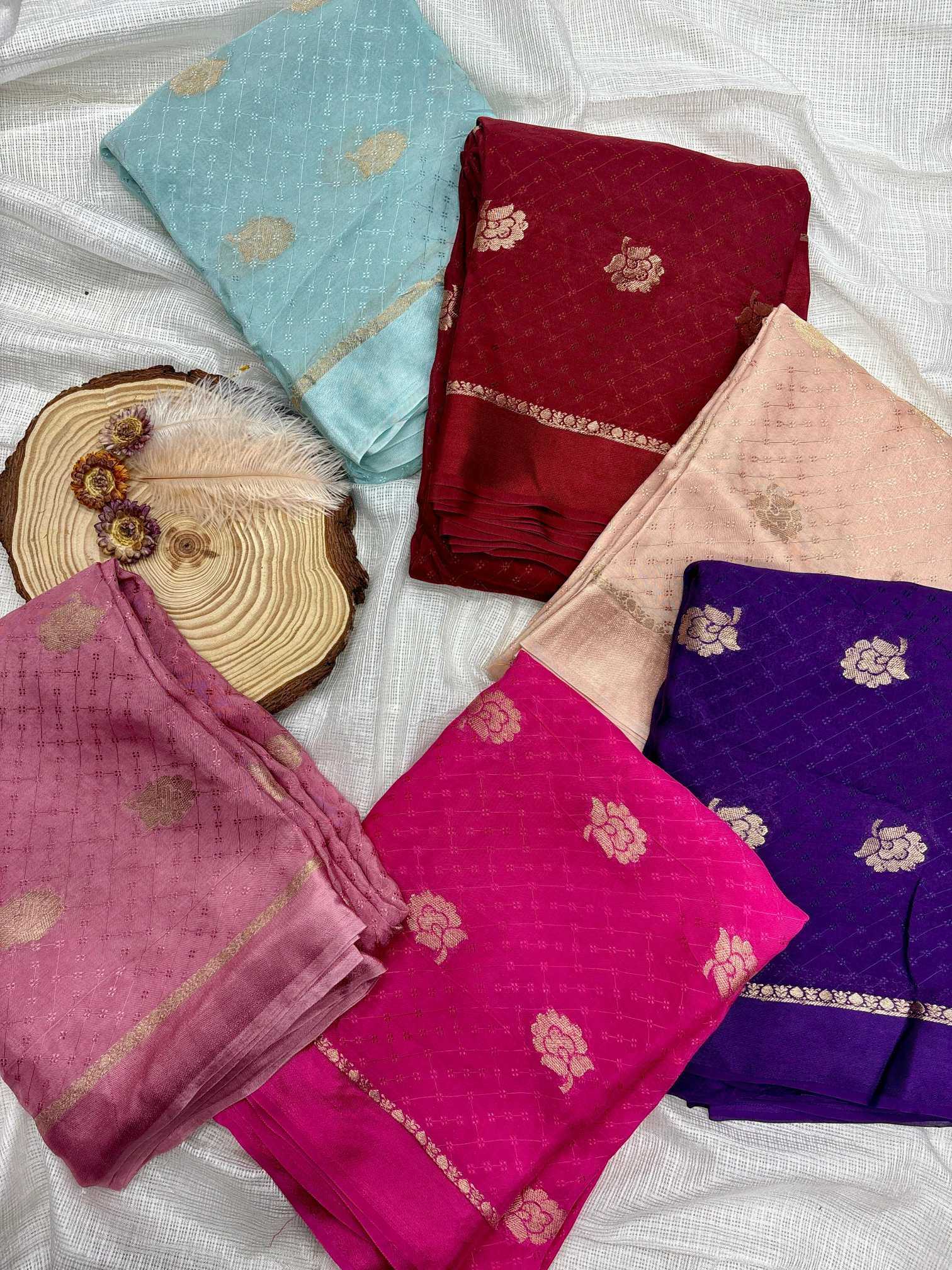 Ynf Pure Viscos RIN178 Poco Silk Crepe Sarees Wholesale Party Wear Sarees Silk Sarees Satin Sarees Manufacturer