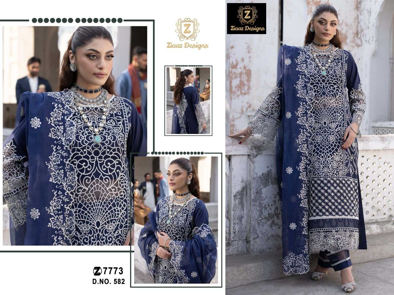 Ynf Rayon KESH444 Ziaaz Designs 582 Suits & Dresses Islamic Clothing Festive Collections Wholesale Pakistani Suits Kashmiri Suits Semi Stitched Suits Manufacturer