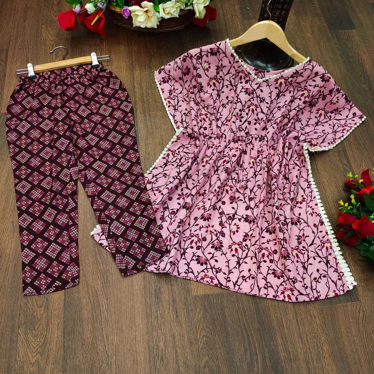 Ynf Rayon KESH461 Kiyara Kids Wear Wholesale Kids Frocks Top & Pant Girls Frock Manufacturer