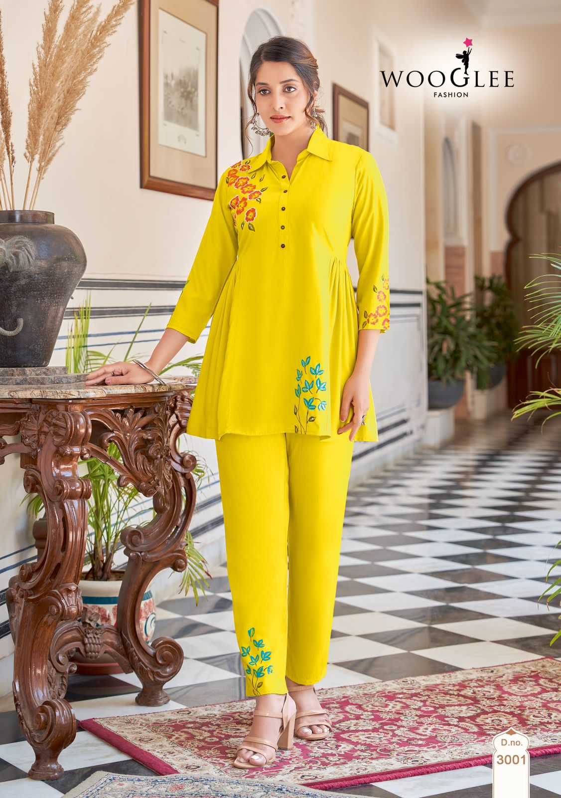 Ynf Reyon Cotton RIN190 WOOGLEE TULIP Setwise Collections Wholesale Kurtis Catalogs Manufacturer