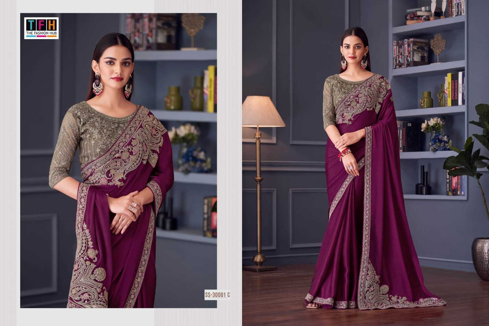 Ynf Satin Silk RIN184 Tfh-Silver Screen 20 Sarees Diwali Collections Festive Collections Wholesale Party Wear Sarees Fancy Sarees Satin Sarees Manufacturer