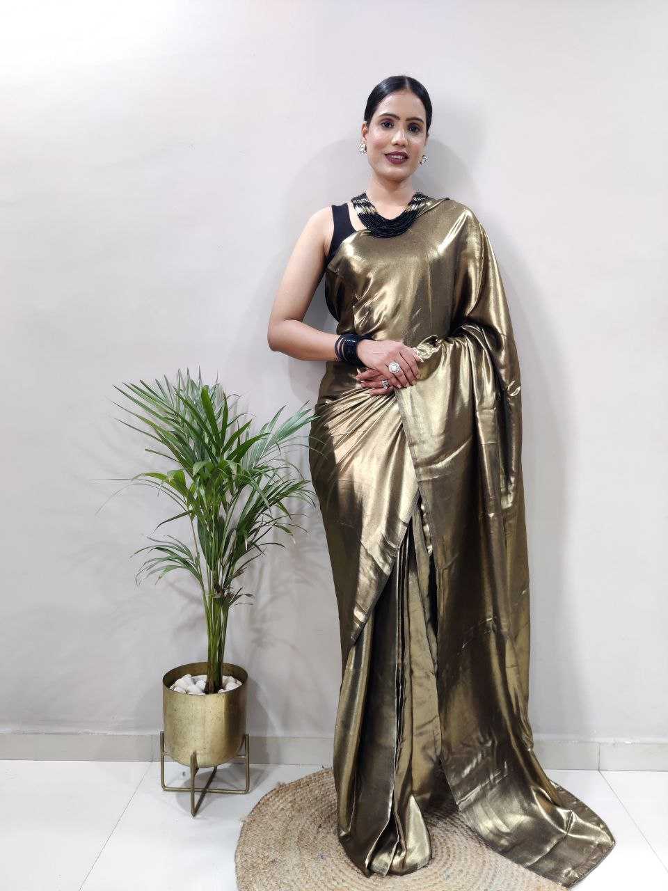 Ynf Shimmer silk RIN214 009 Sarees Wholesale Party Wear Sarees Lightweight Sarees Satin Sarees Manufacturer