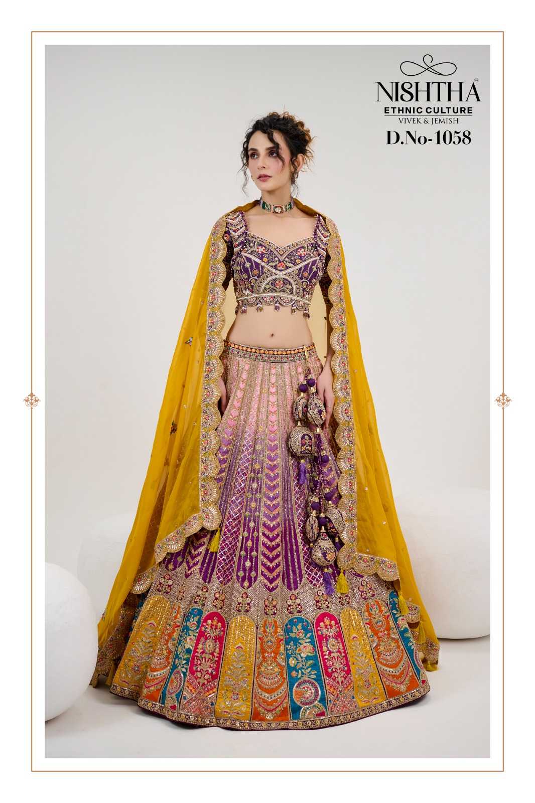 Ynf Silk RIN184 NISHTHA BRIDAL VOL 2-1057-1058-1059 Lehengas Wedding Collections Festive Collections Wholesale Fancy Lehenga Traditional Lehenga Bridal Lehenga Manufacturer