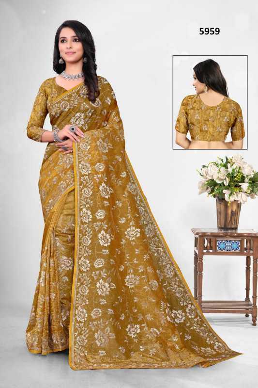 Ynf Soft Gold Crush KESH114 RSRM67 Sarees Wholesale Party Wear Sarees Stone Work Saree Manufacturer