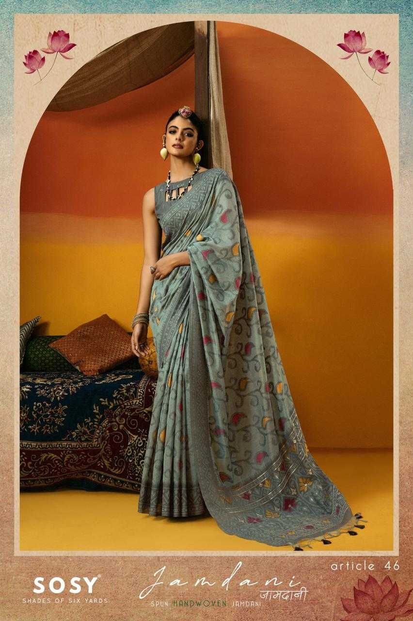 Ynf Soft Jamdani RIN184 - Shades Of Six Yards Silk Sarees Wholesale Handloom Sarees Jamdani Sarees Printed Silk Saree Manufacturer