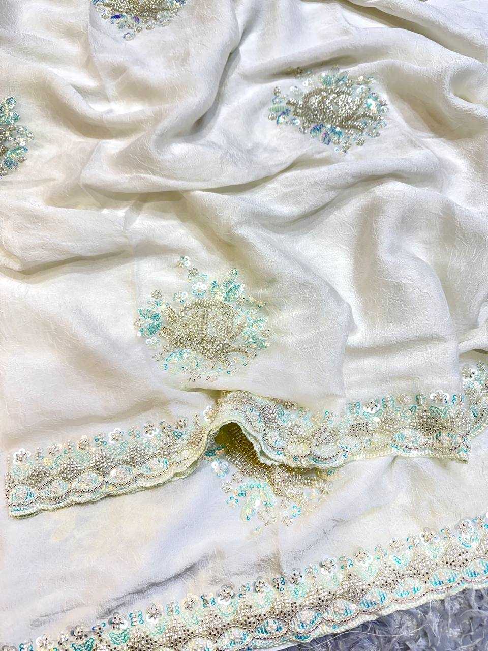 Ynf Space Silk RIN151 NC-5418 Sarees Wholesale Party Wear Sarees Fancy Sarees Sequence Sarees Manufacturer