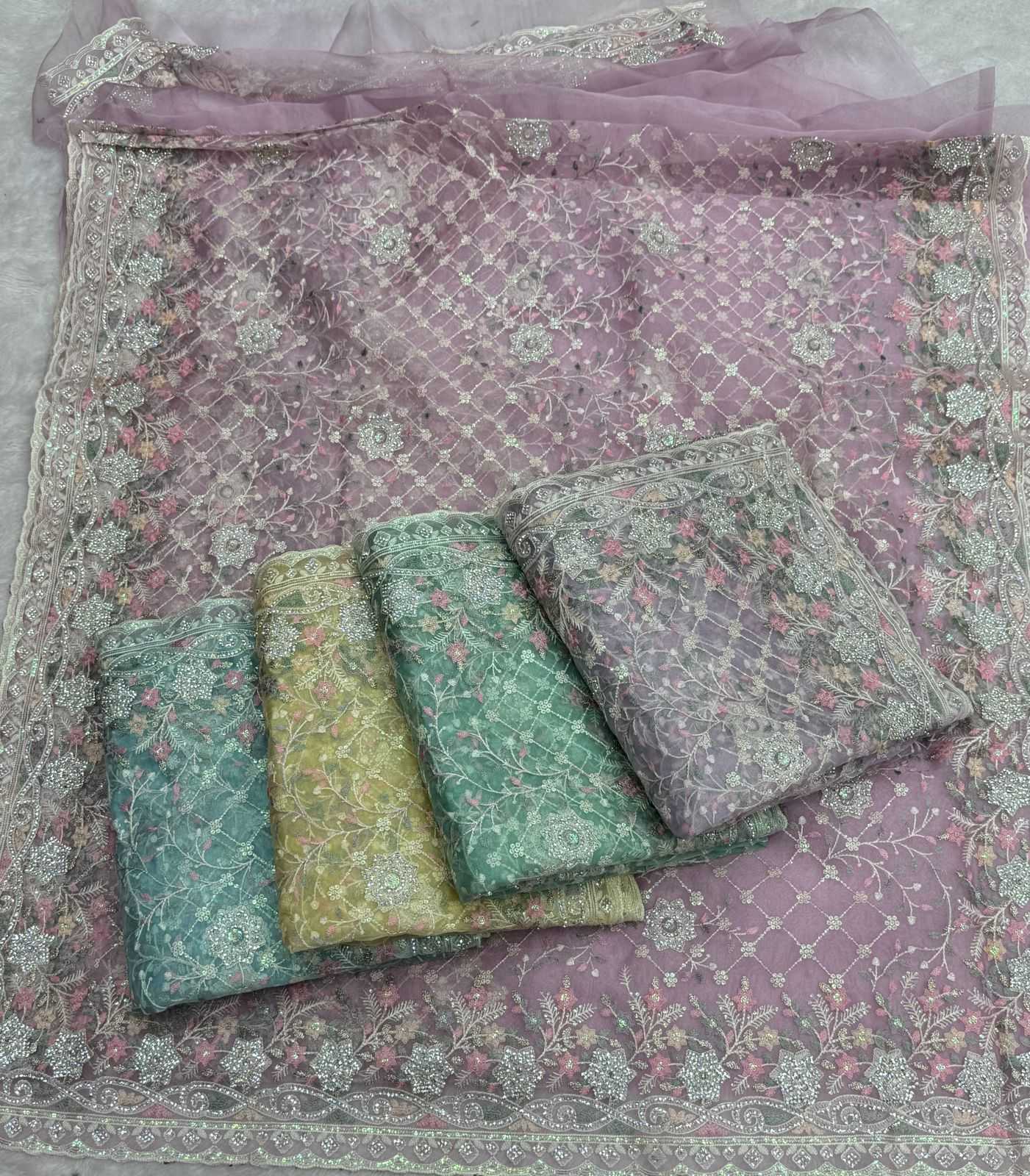 Ynf Tissue KESH114 RSRM94 Sarees Wholesale Organza Sarees Embroidered Sarees Stone Work Saree Manufacturer