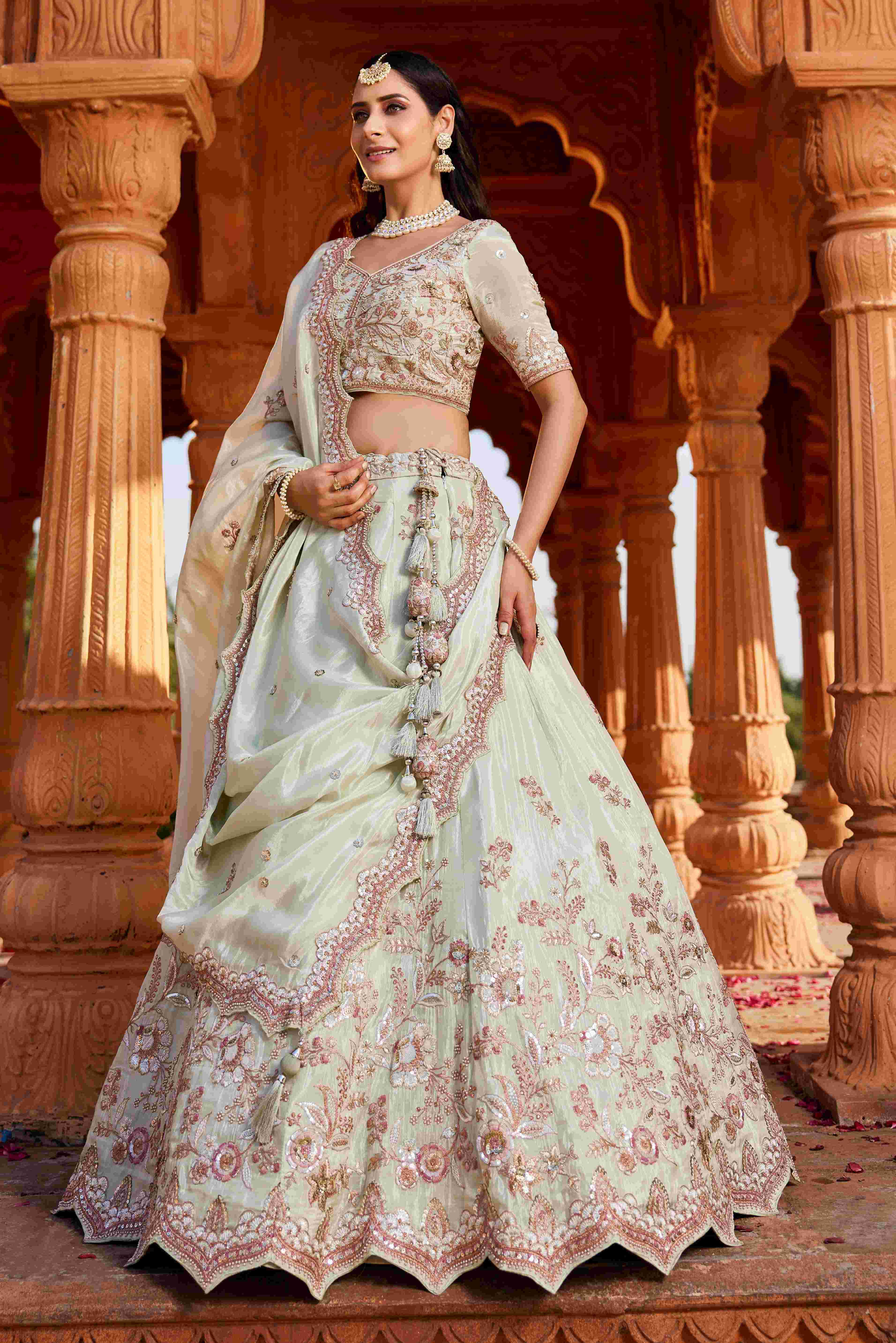 Ynf Tissue RIN197 2649 Lehengas Wholesale Designer Lehenga Bridal Lehenga Silk Lehenga Manufacturer