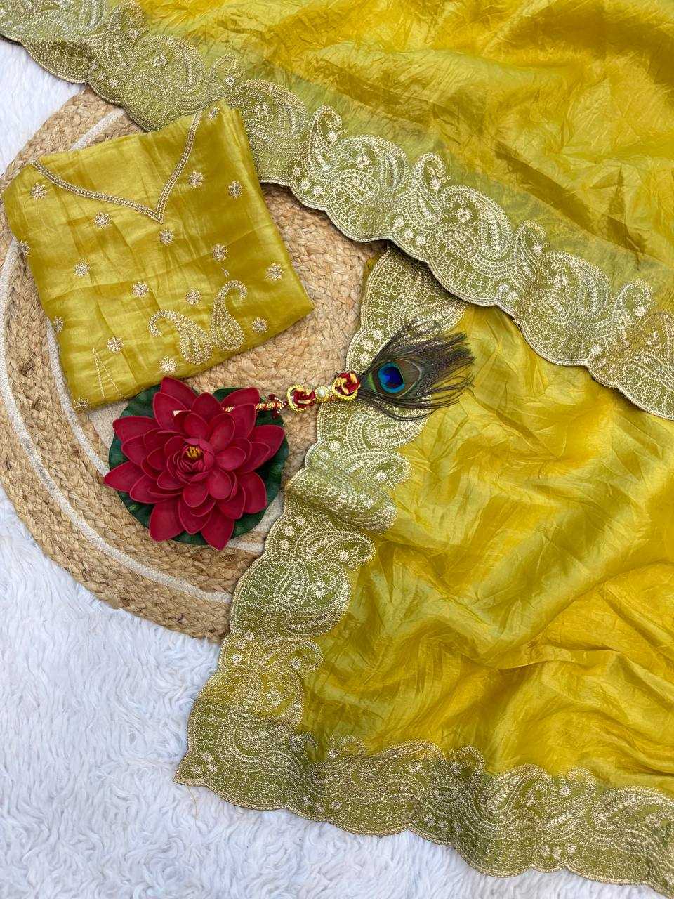 Ynf Tissue Silk Sarees Wholesale Tissue Silk Saree Embroidered Sarees Zari Border Sarees Manufacturer