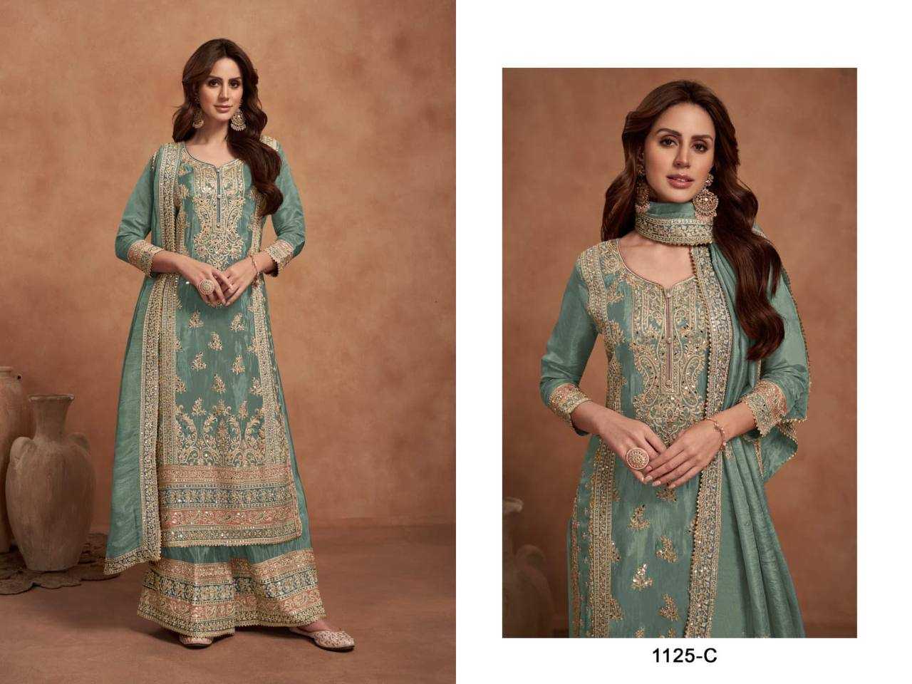 Ynf Vichitra Silk RIN131 1125 Suits & Dresses Wholesale Embroidery Suits Palazzo Suit Ladies Silk Suit Manufacturer