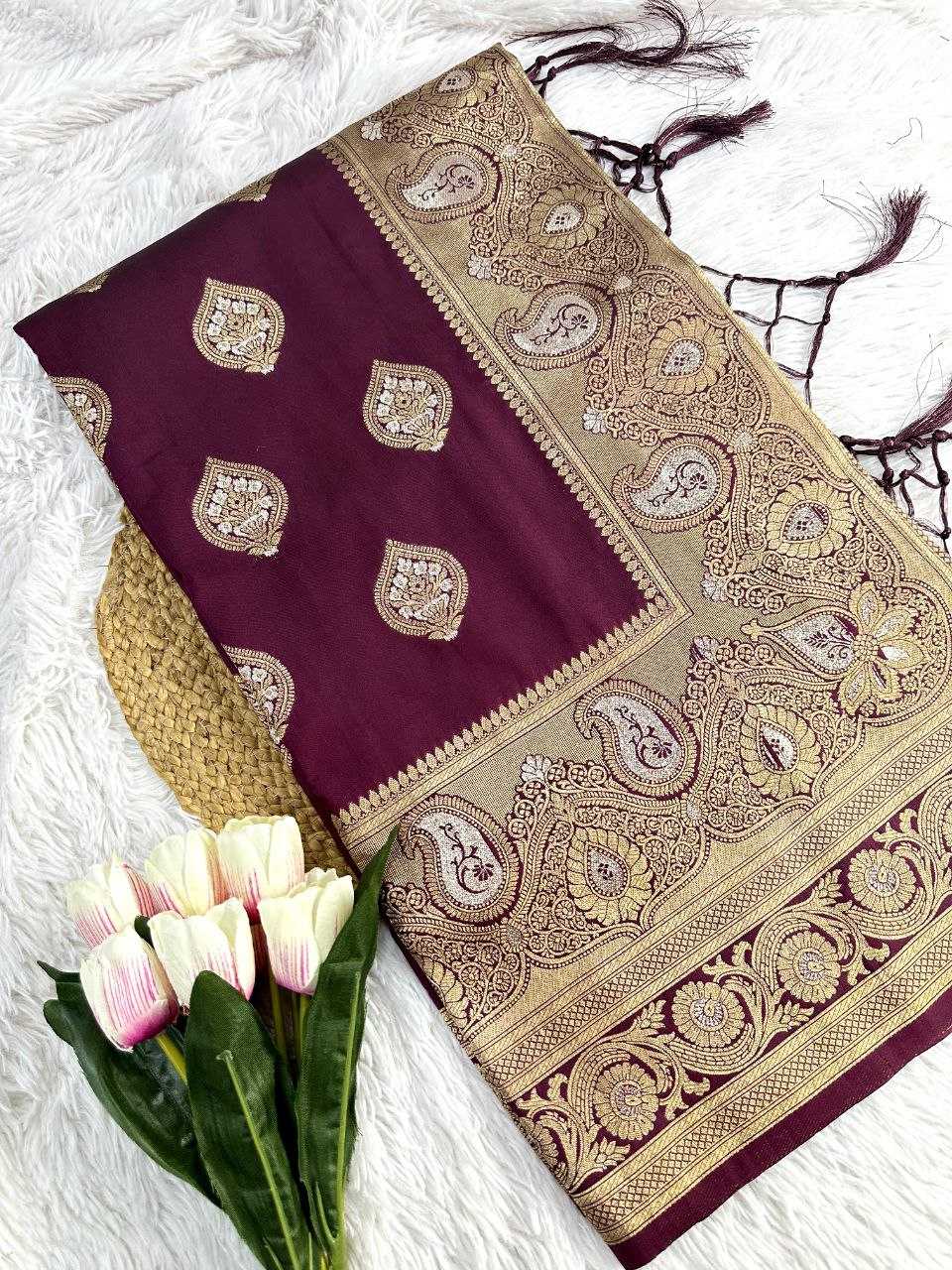BANARASI SILK SAREES WITH ZARI WORK