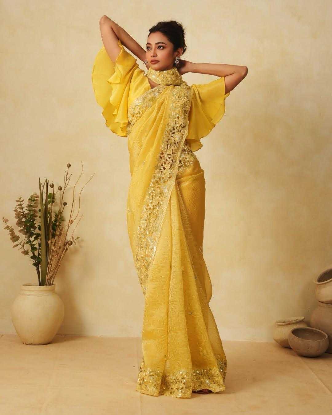 YELLOW SILK SAREES