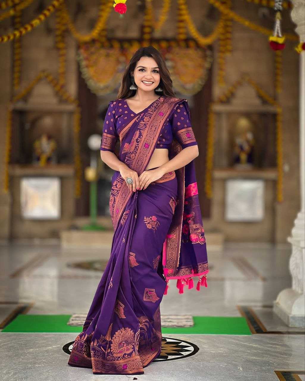 BANARASI SILK SAREES WITH ZARI WORK