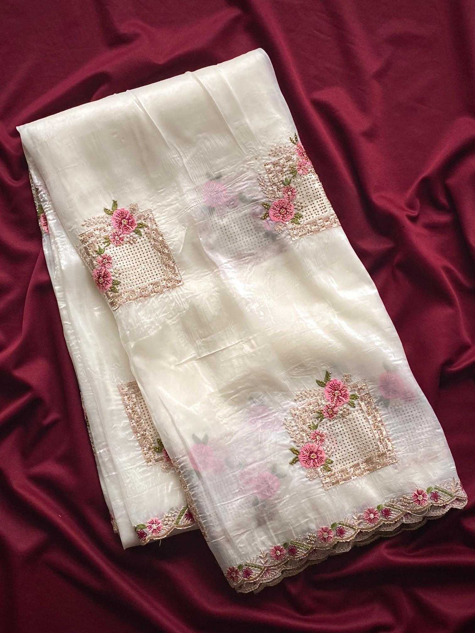 WHITE SILK SAREES