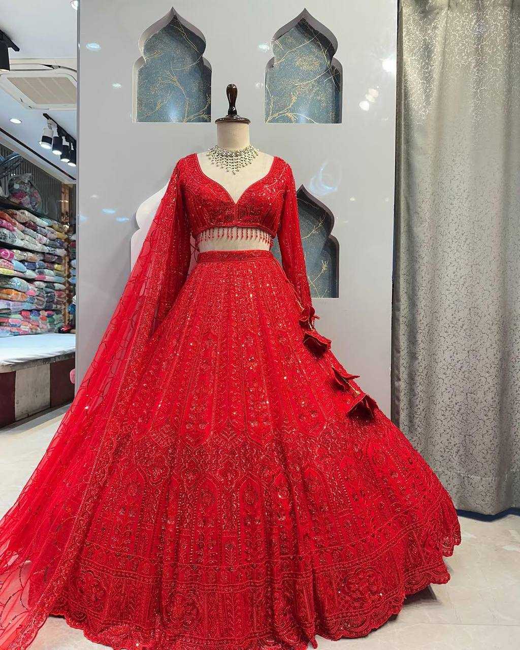 RED LEHENGA